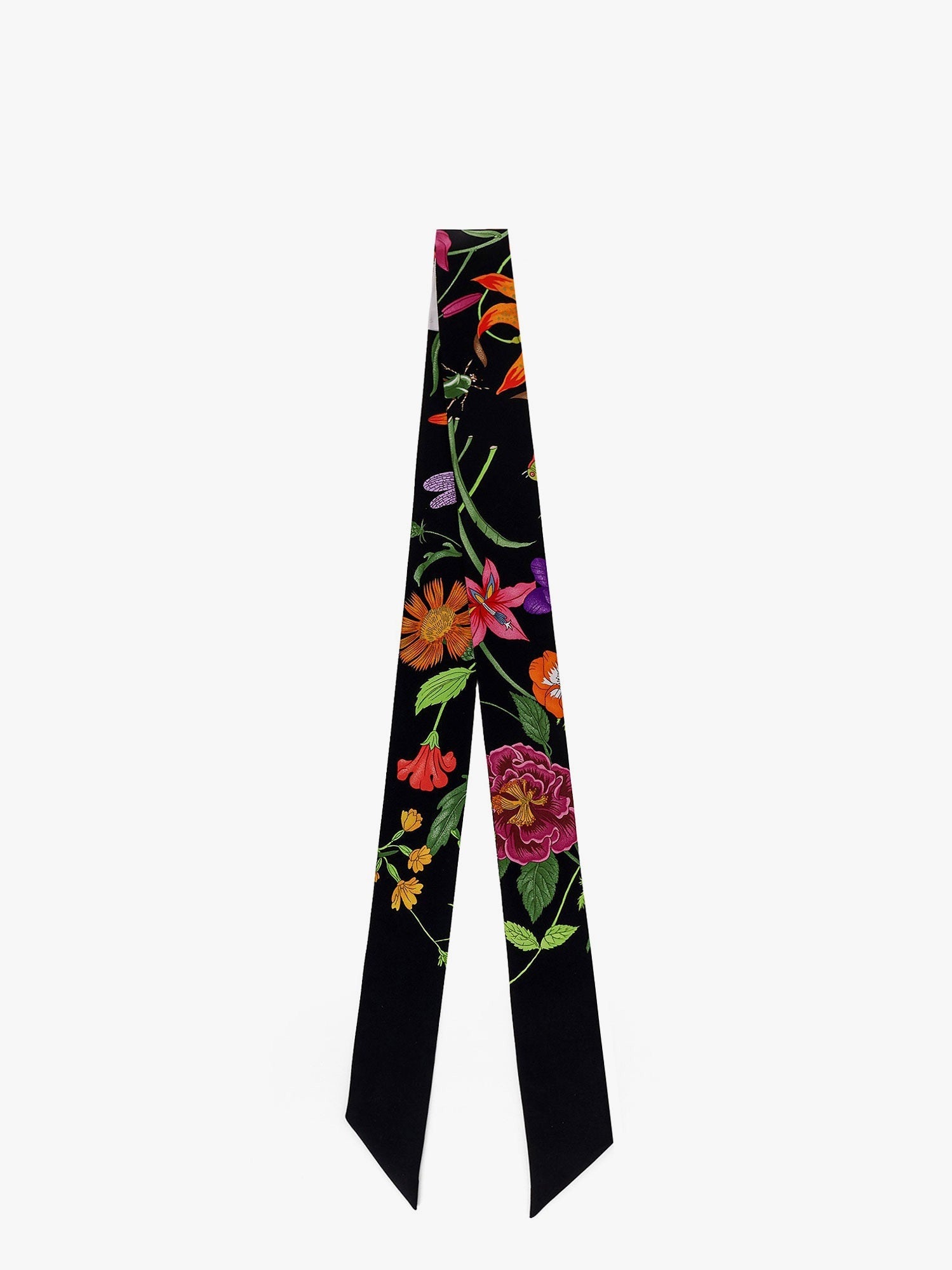 Gucci Silk Twill Bow With Gucci Flora Print