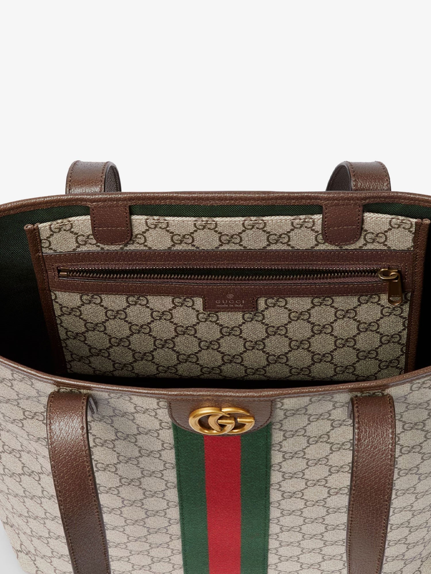 Gucci Gg Monogram Fabric Ophidia Shopping Bag