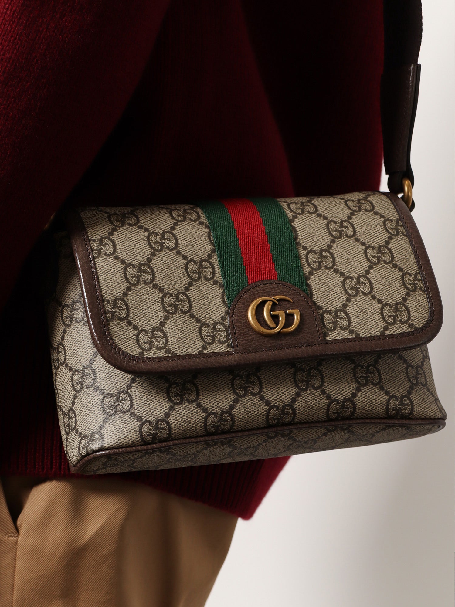 Gucci Mini Ophidia Gg Fabric Crossbody Bag