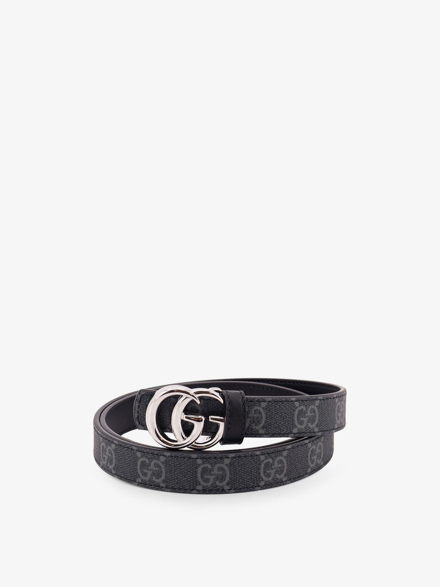 Gucci Coated Canvas Belt With Metal Gg Logo