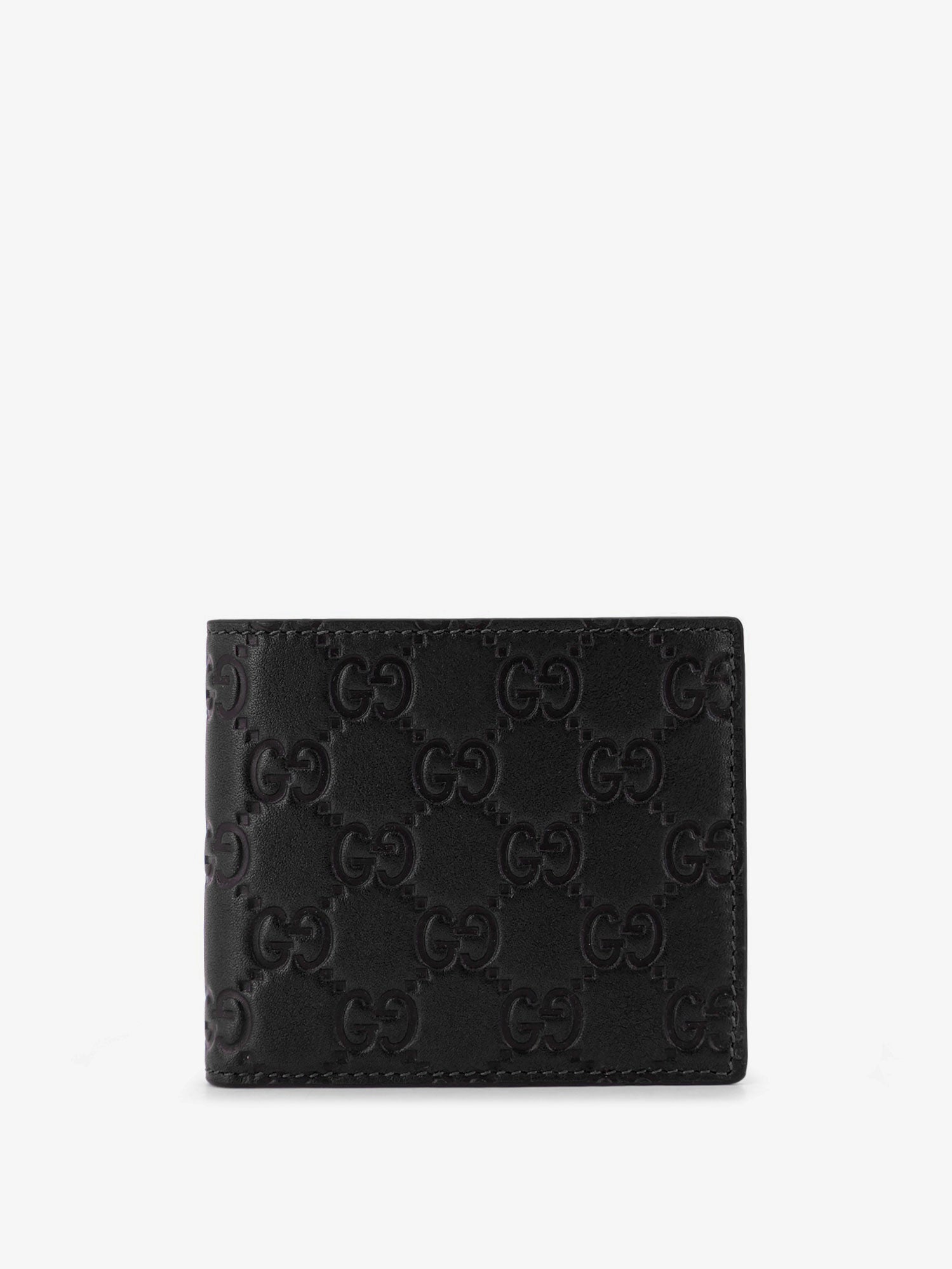Gucci Gg Emblem Leather Wallet With Embossed Gg Logo