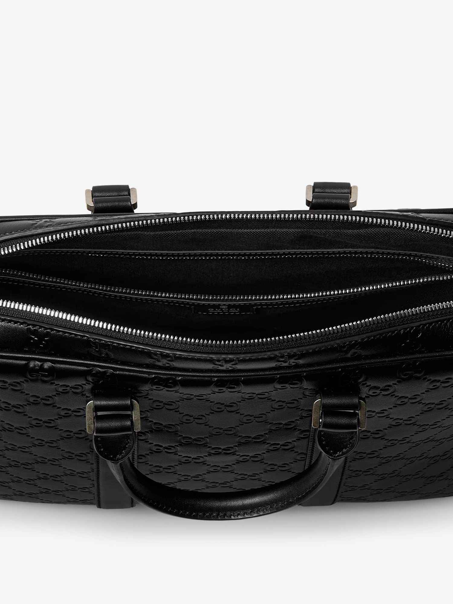 Gucci Gg Emblem Leather Briefcase With All-over Gg Motif