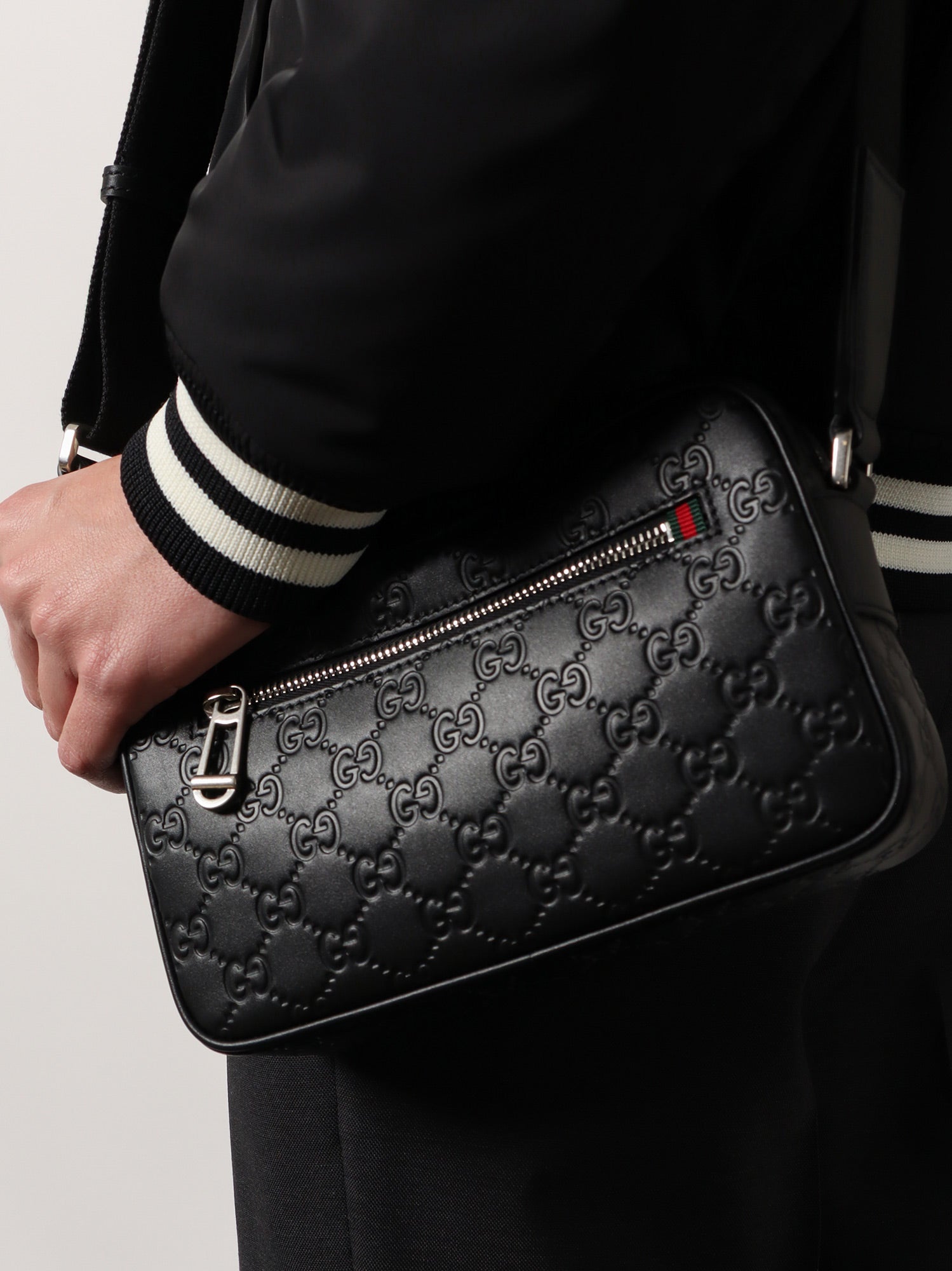 Gucci Gg Emblem Leather Crossbody Bag