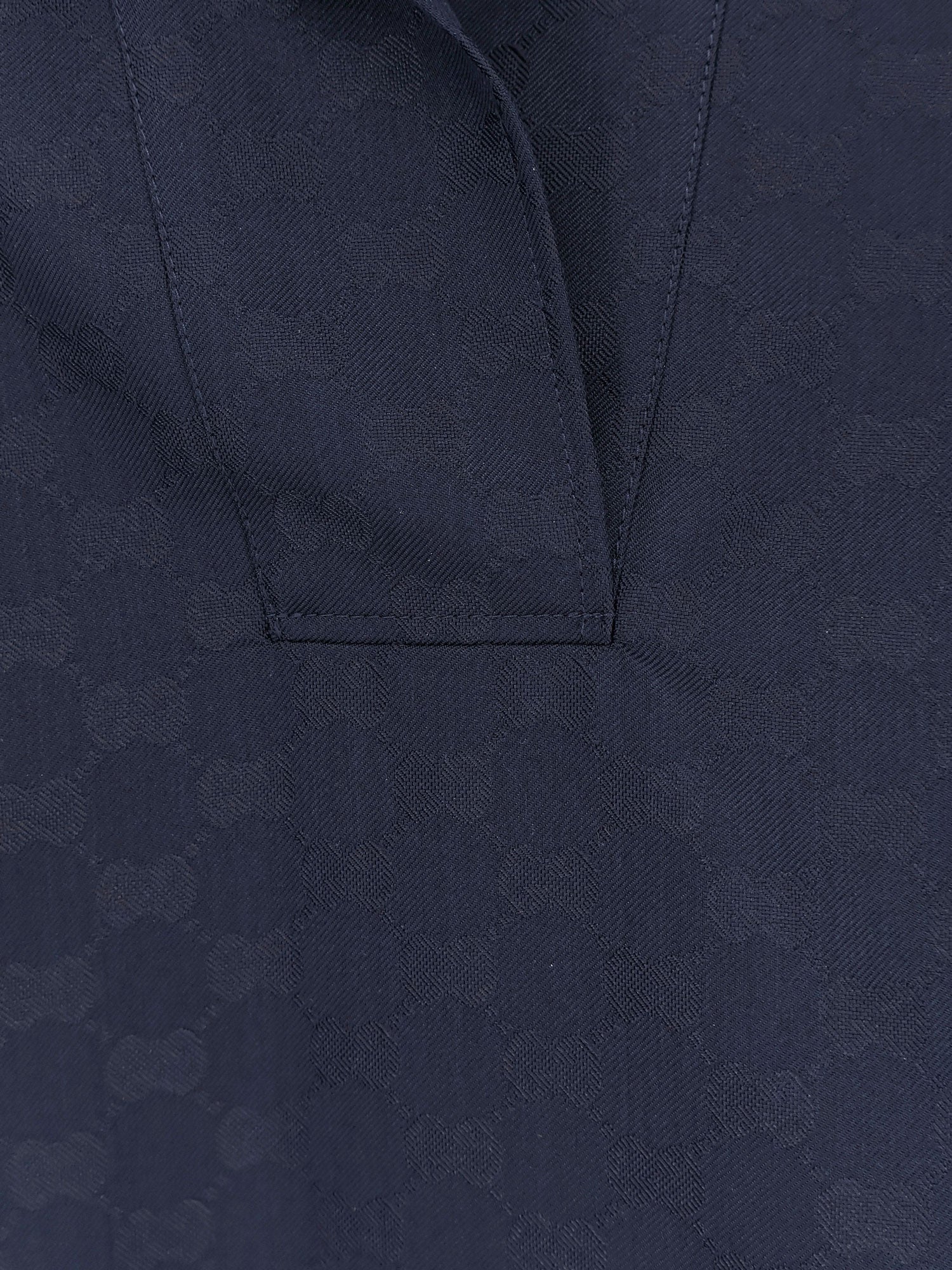 Gucci Fabric Polo Shirt With Gg Pattern