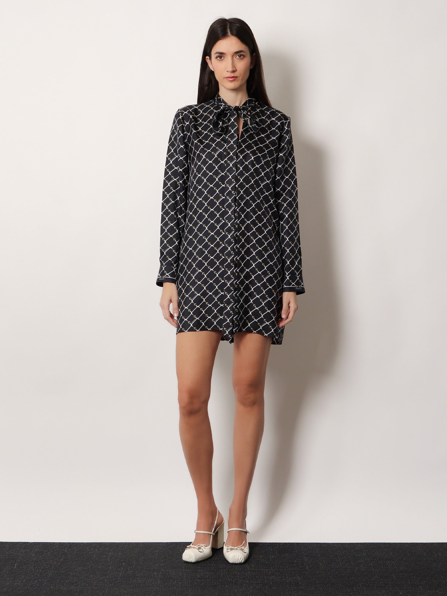 Gucci Short Silk Twill Dress