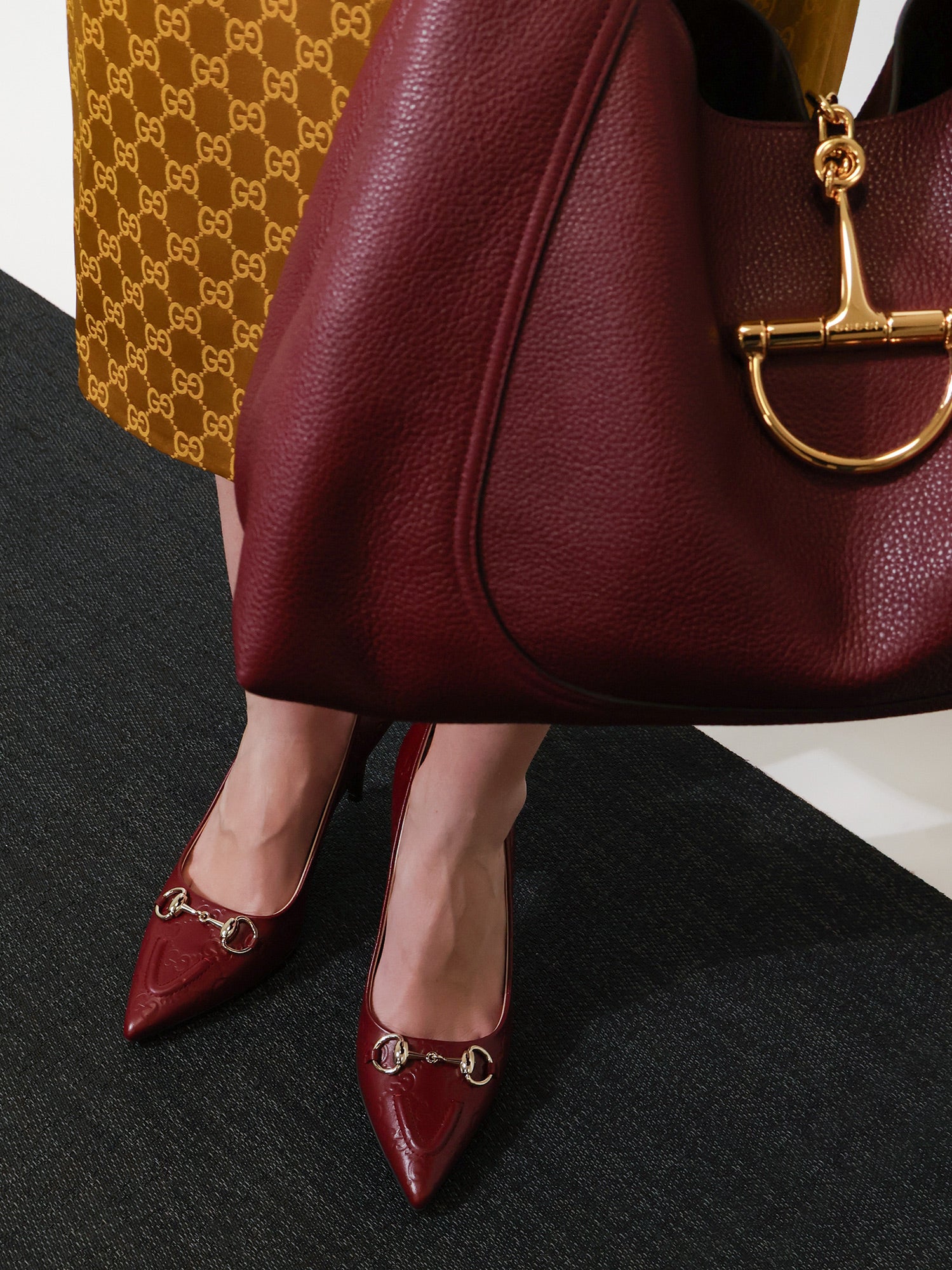 Gucci Gucci Rosso Ancora Gg Leather Décolleté