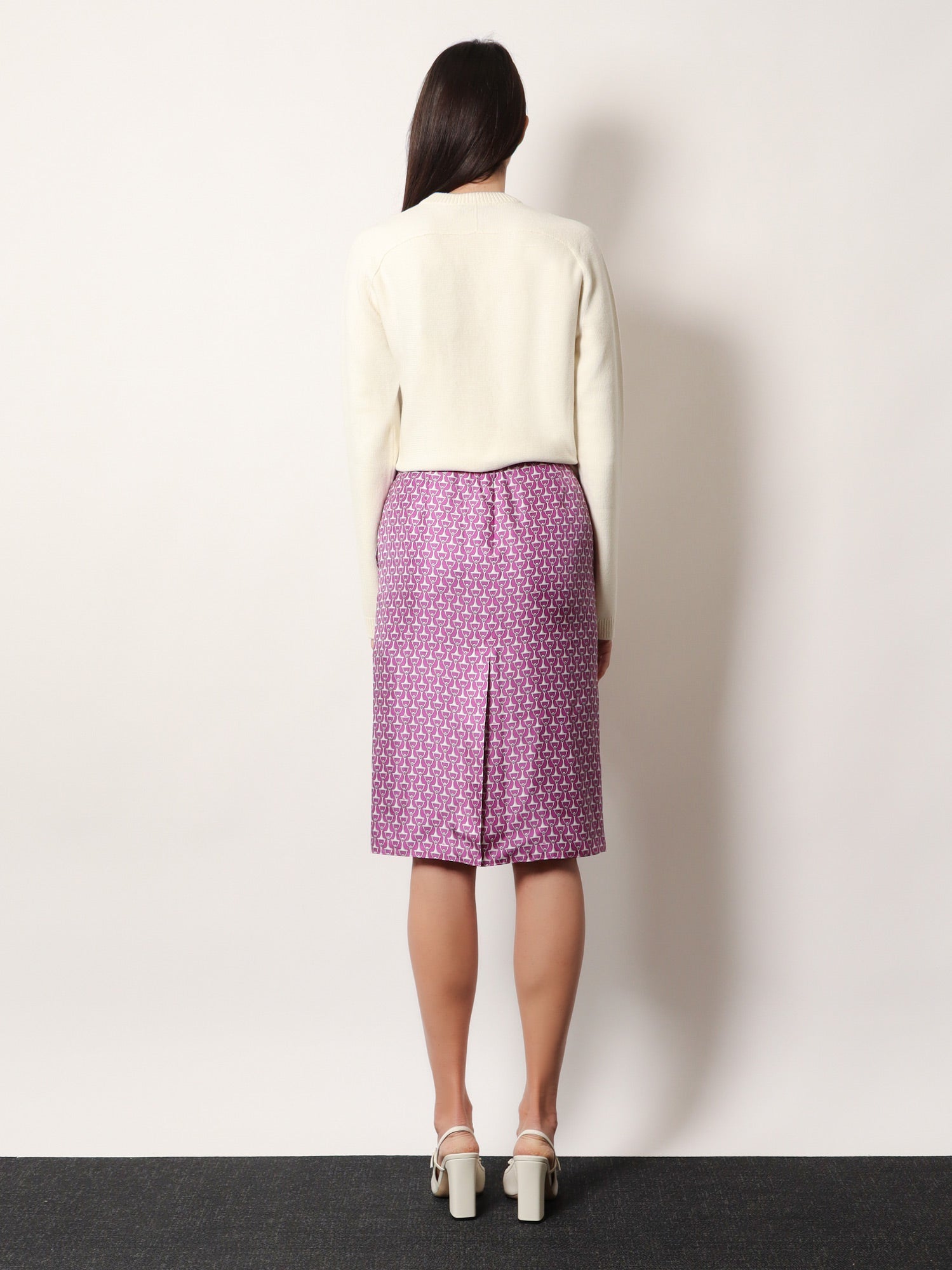 Gucci Silk Skirt With Horsebit Print