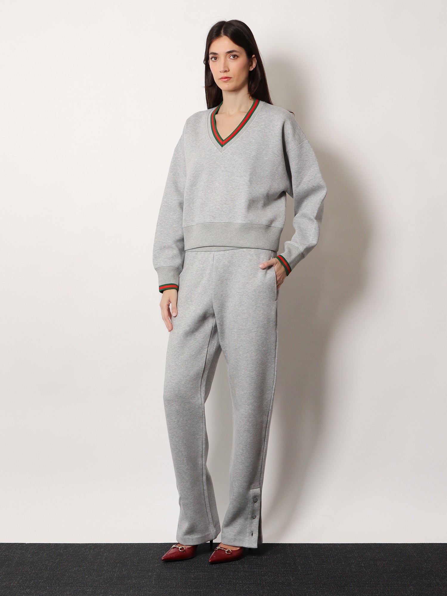 Gucci Cotton Blend Trouser With Web Detail