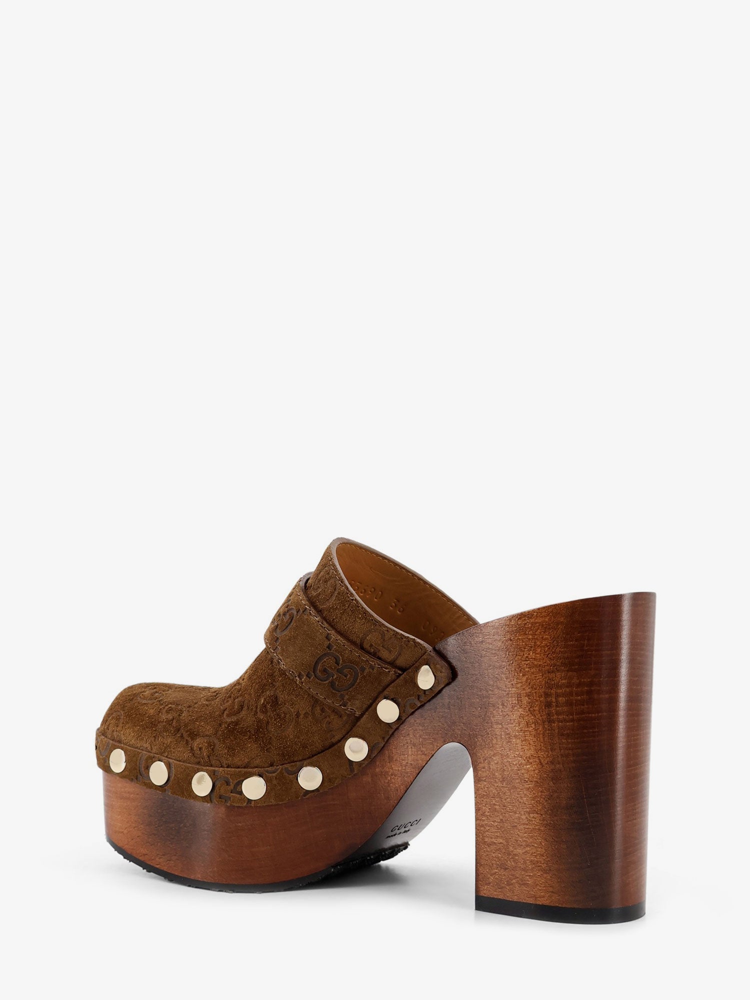 Gucci Suede Sandals With All-over Gg Logo