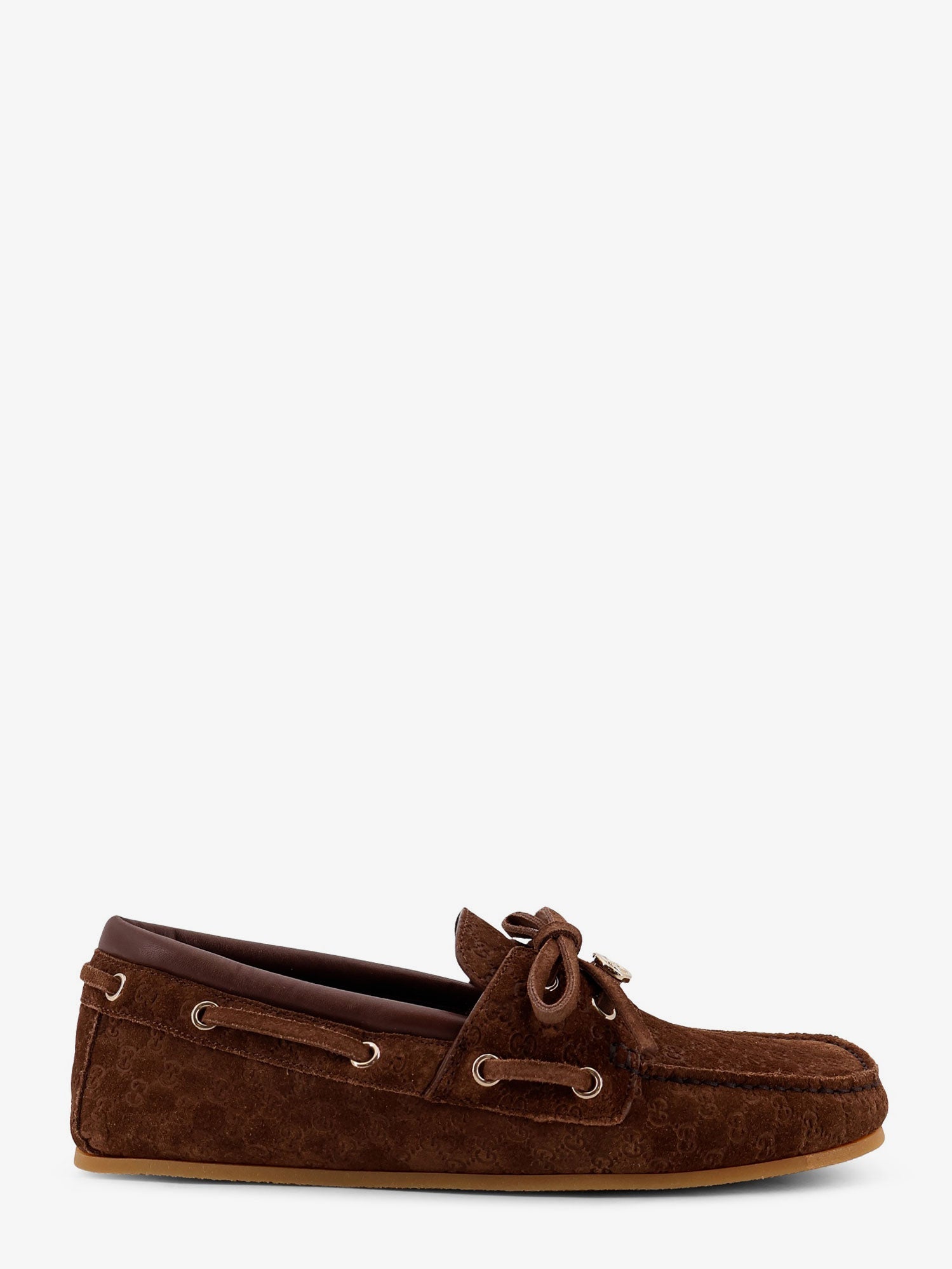 Gucci Suede Loafers With All-over Gg Logo
