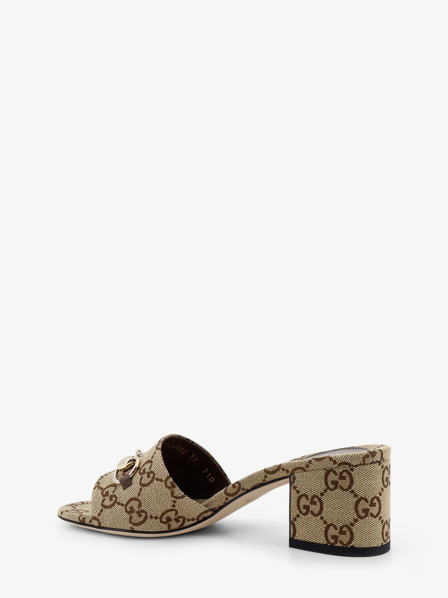 Gucci Gg Fabric Sandals With Metal Horsebit