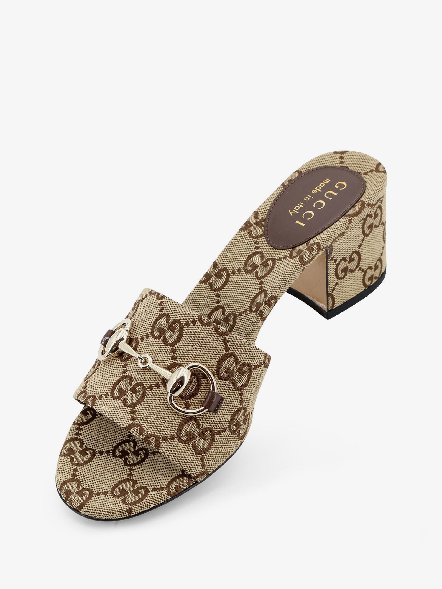 Gucci Gg Fabric Sandals With Metal Horsebit