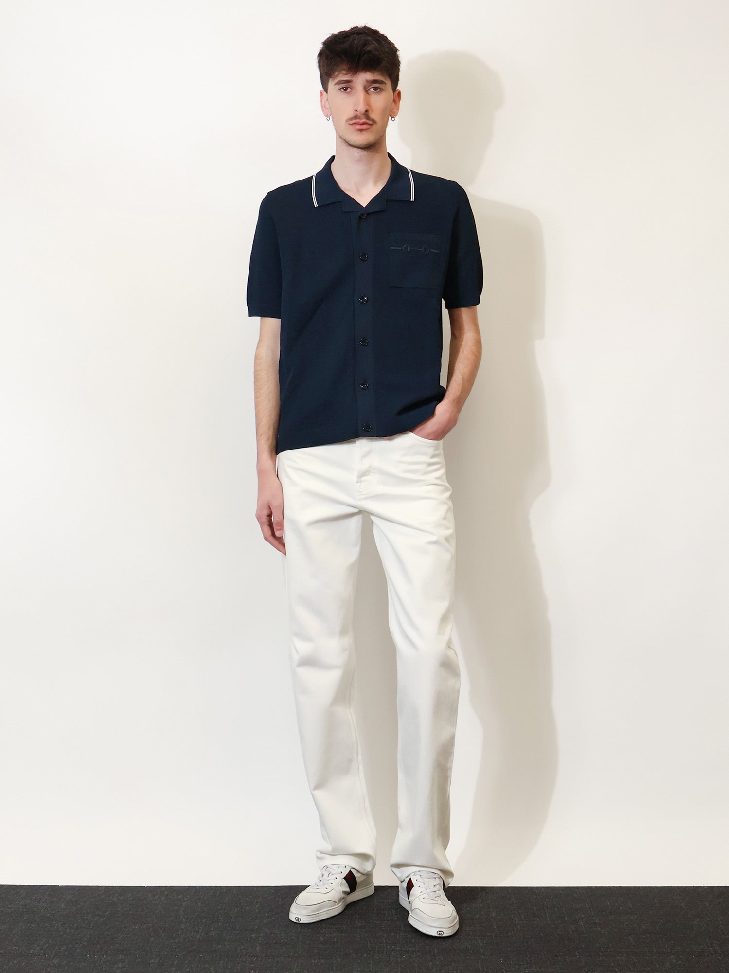 Gucci Denim Trousers With Metal Horsebit Detail On The Back