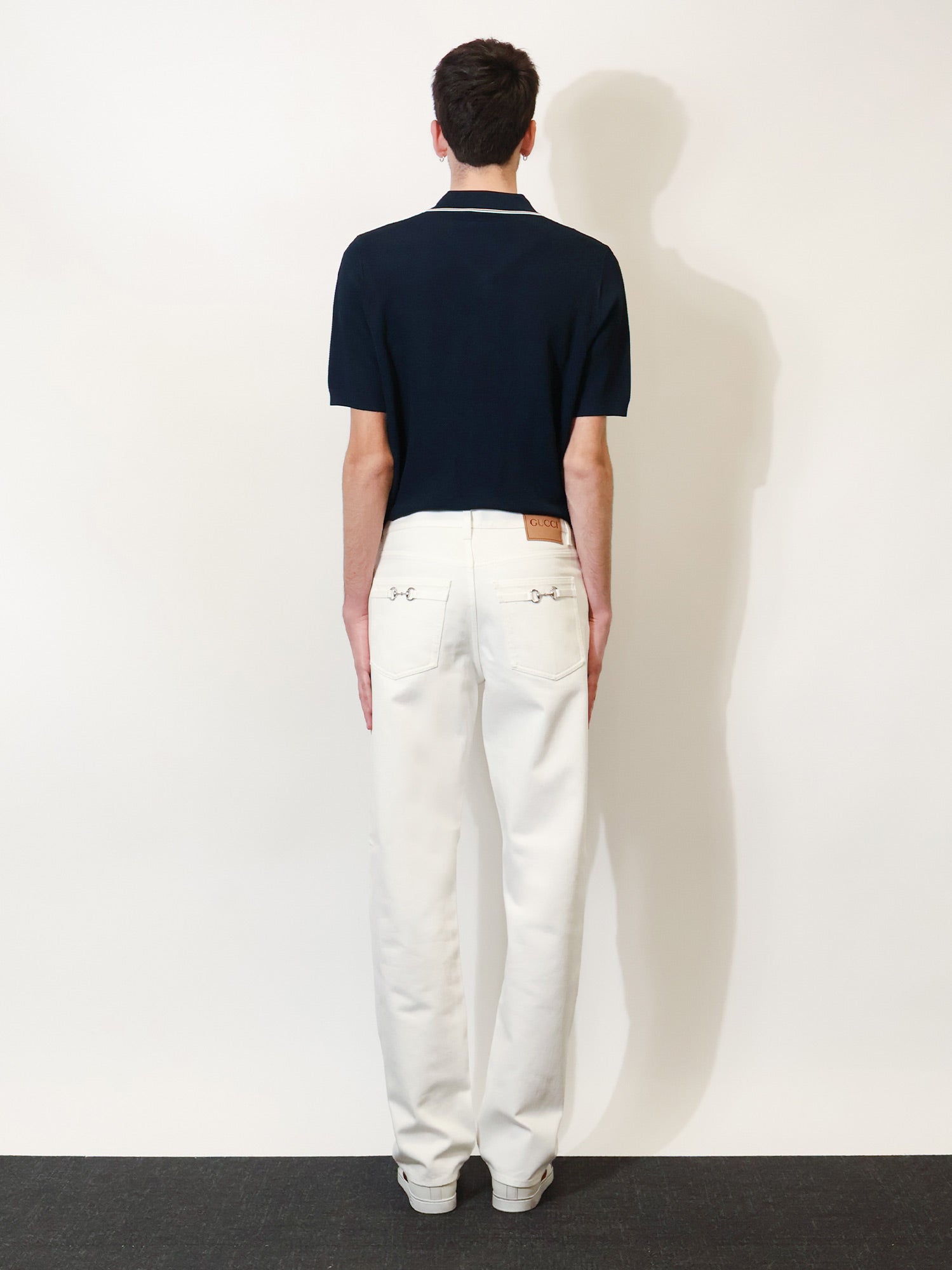 Gucci Denim Trousers With Metal Horsebit Detail On The Back
