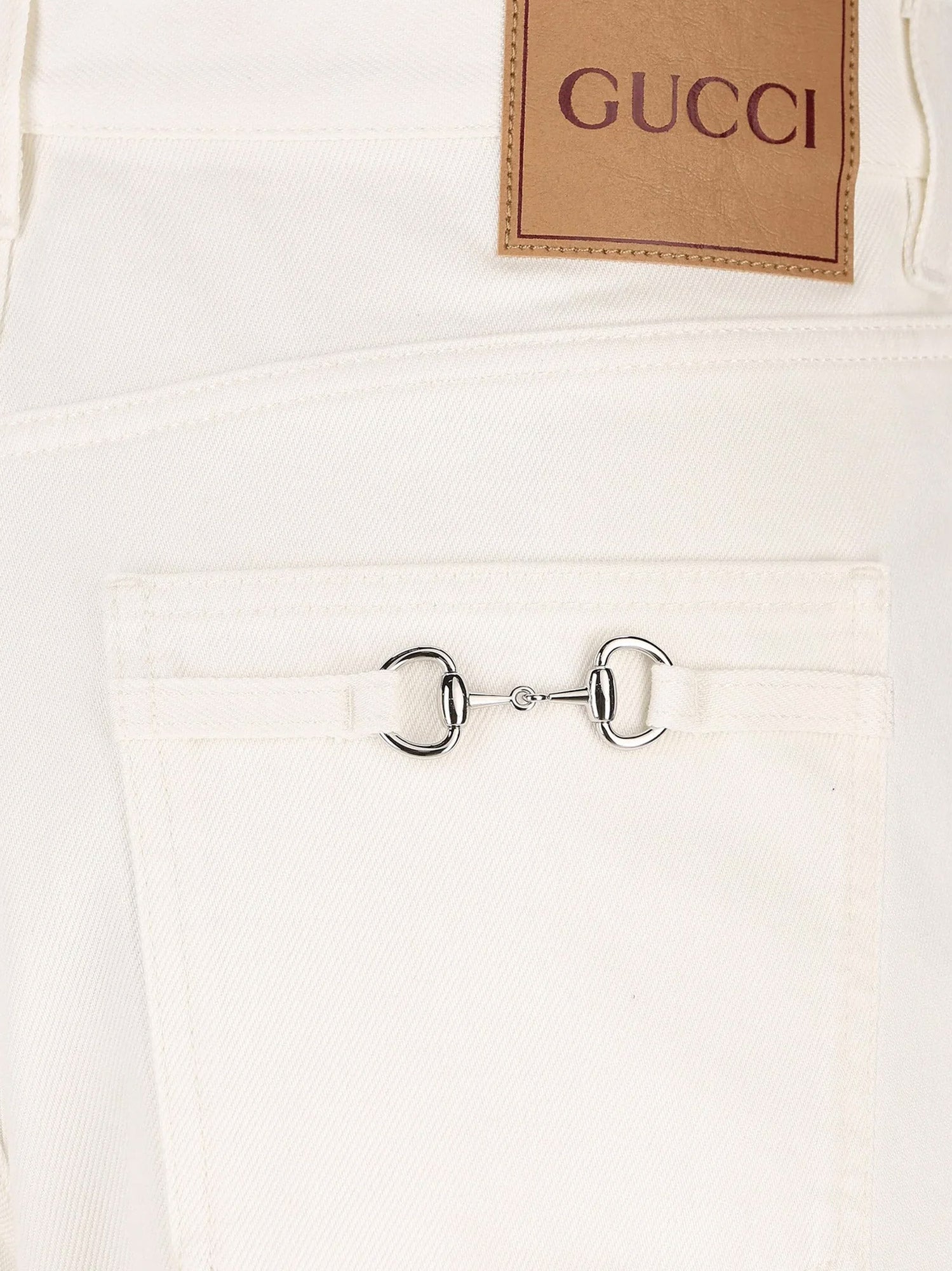 Gucci Denim Trousers With Metal Horsebit Detail On The Back