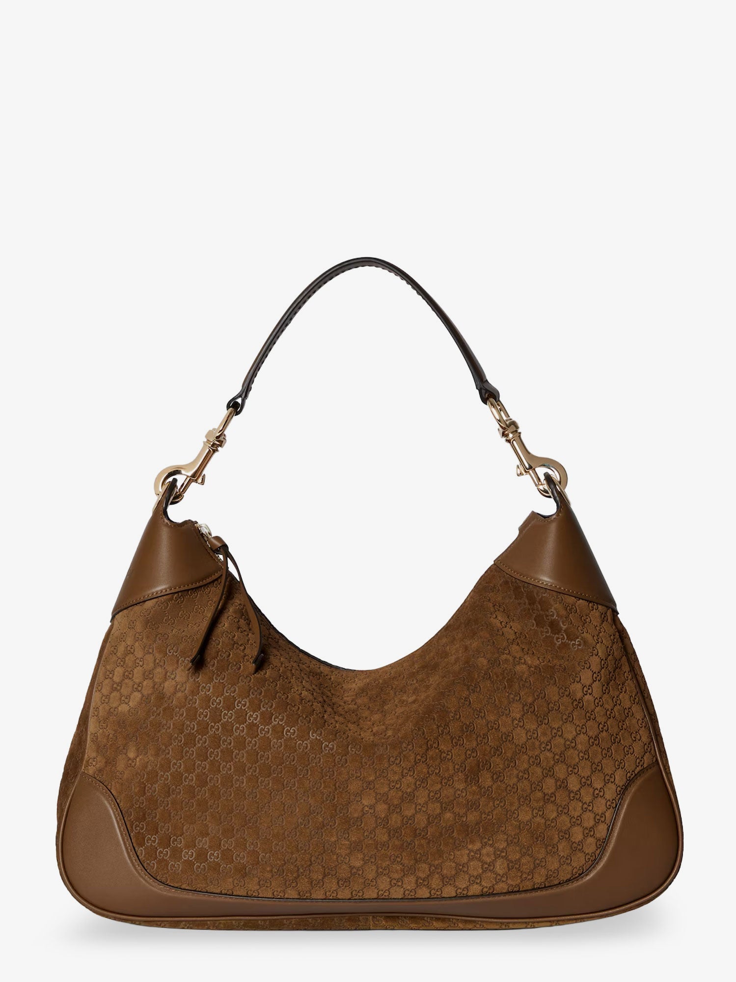 Gucci Gucci B Suede Shoulder Bag With All-over Gg Motif