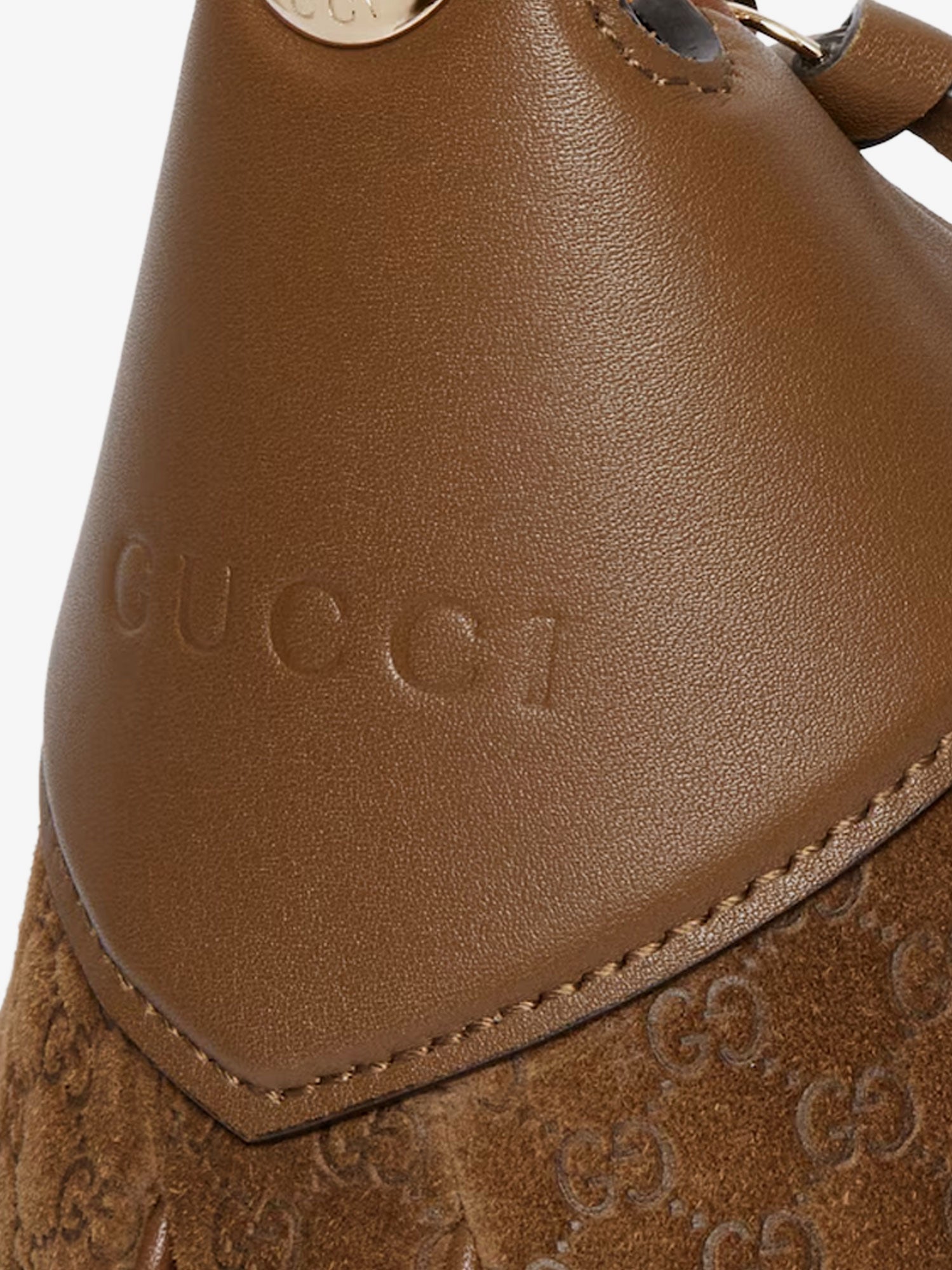 Gucci Gucci B Suede Shoulder Bag With All-over Gg Motif