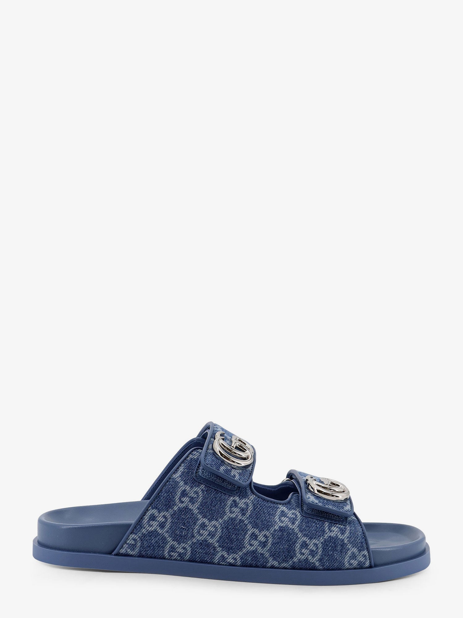 Gucci Laser Gg Denim Sandals With All-over Gg Motif