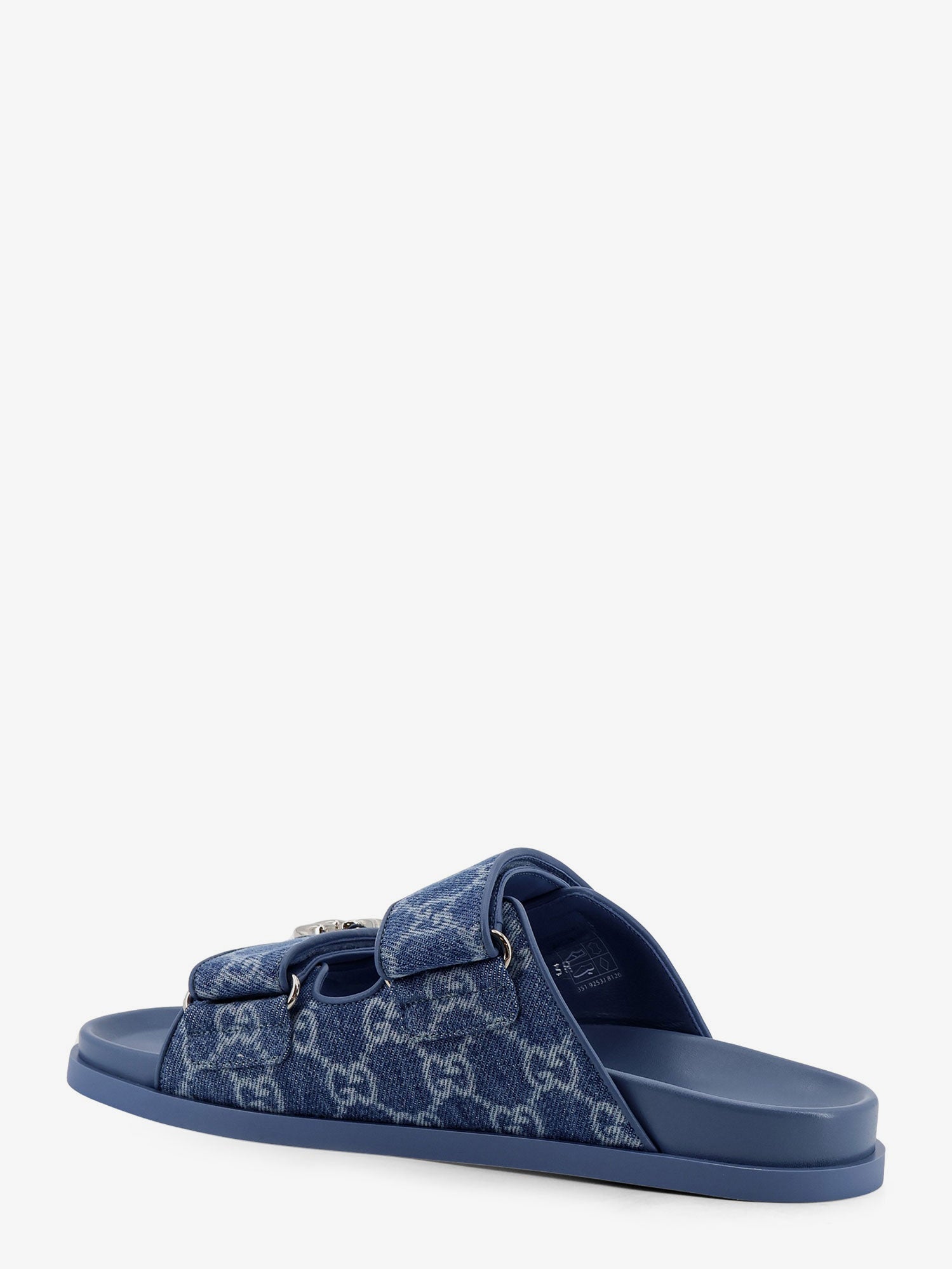 Gucci Laser Gg Denim Sandals With All-over Gg Motif