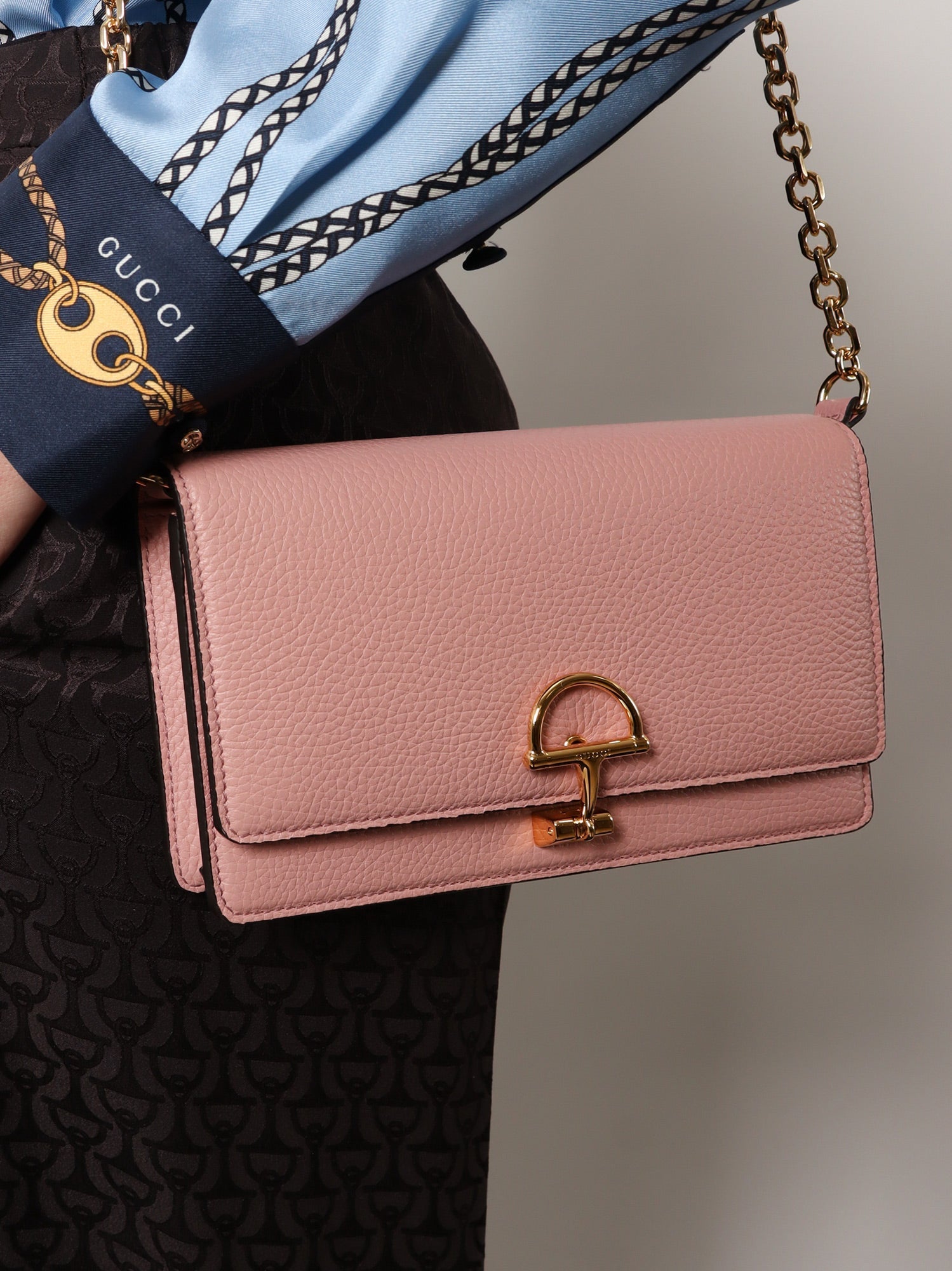 Gucci Gucci Half Horsebit Leather Crossbody Bag