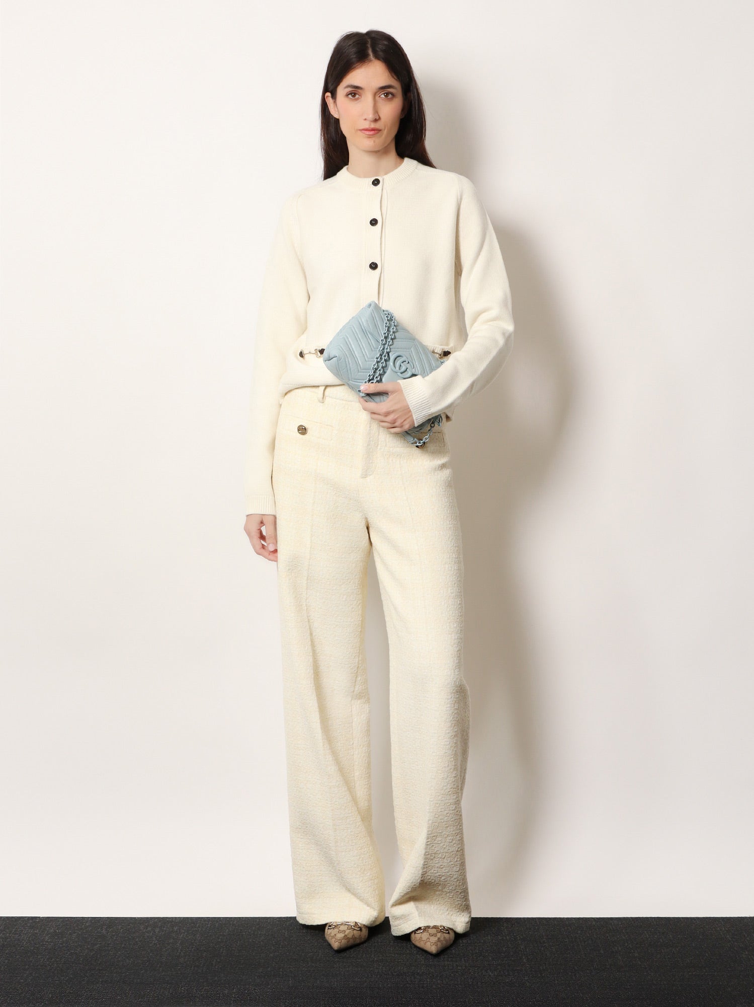 Gucci Cotton Blend Trousers With Checked Pattern