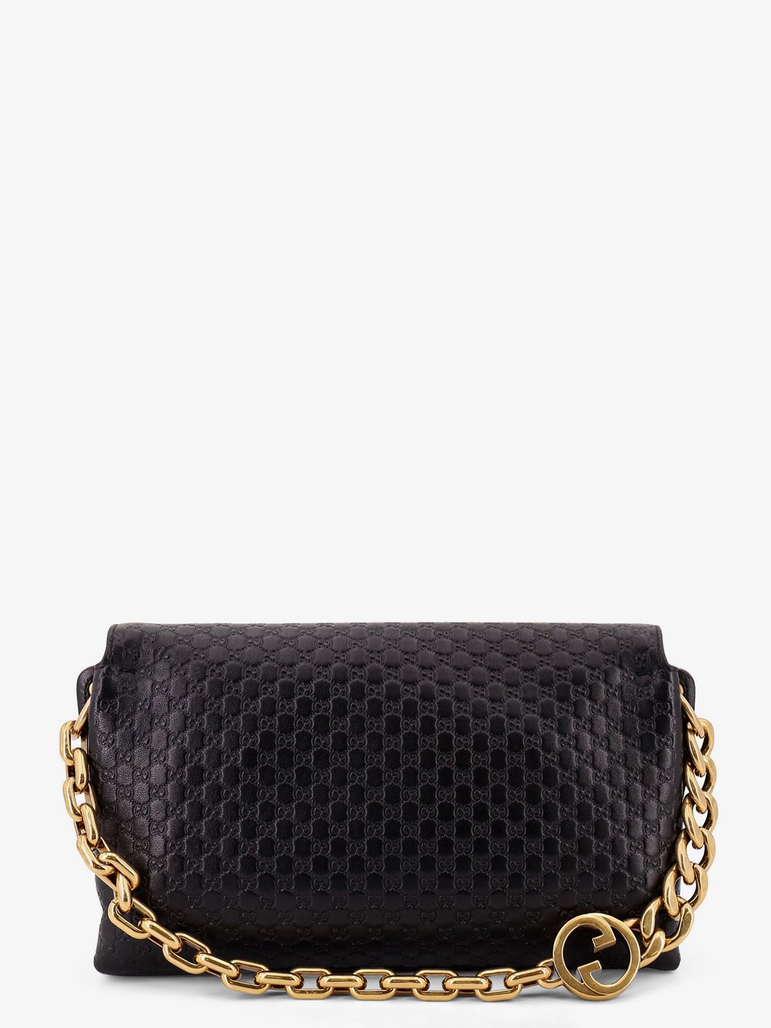 Gucci Leather Crossbody Bag With Embossed Gg Motif