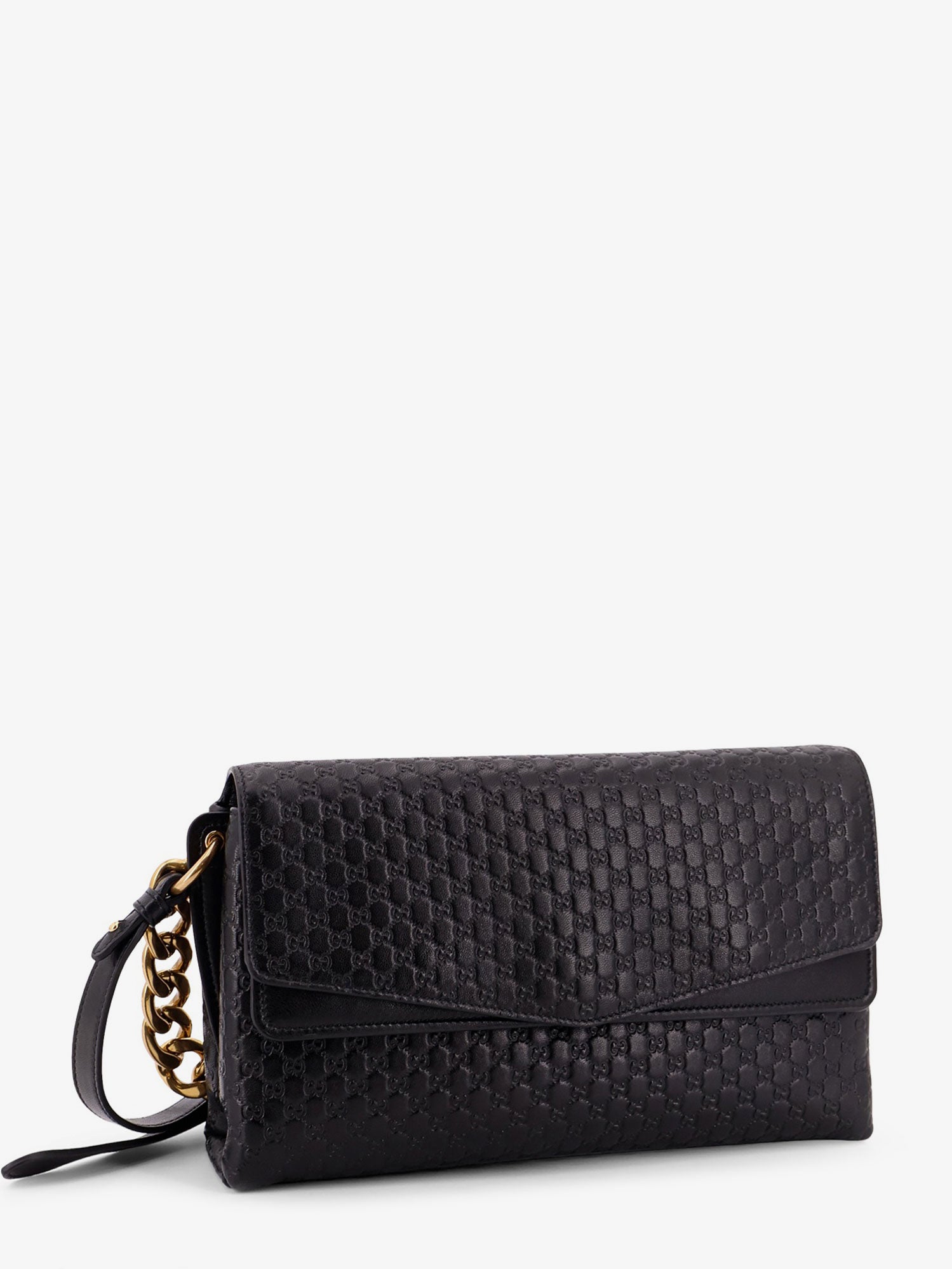 Gucci Leather Crossbody Bag With Embossed Gg Motif