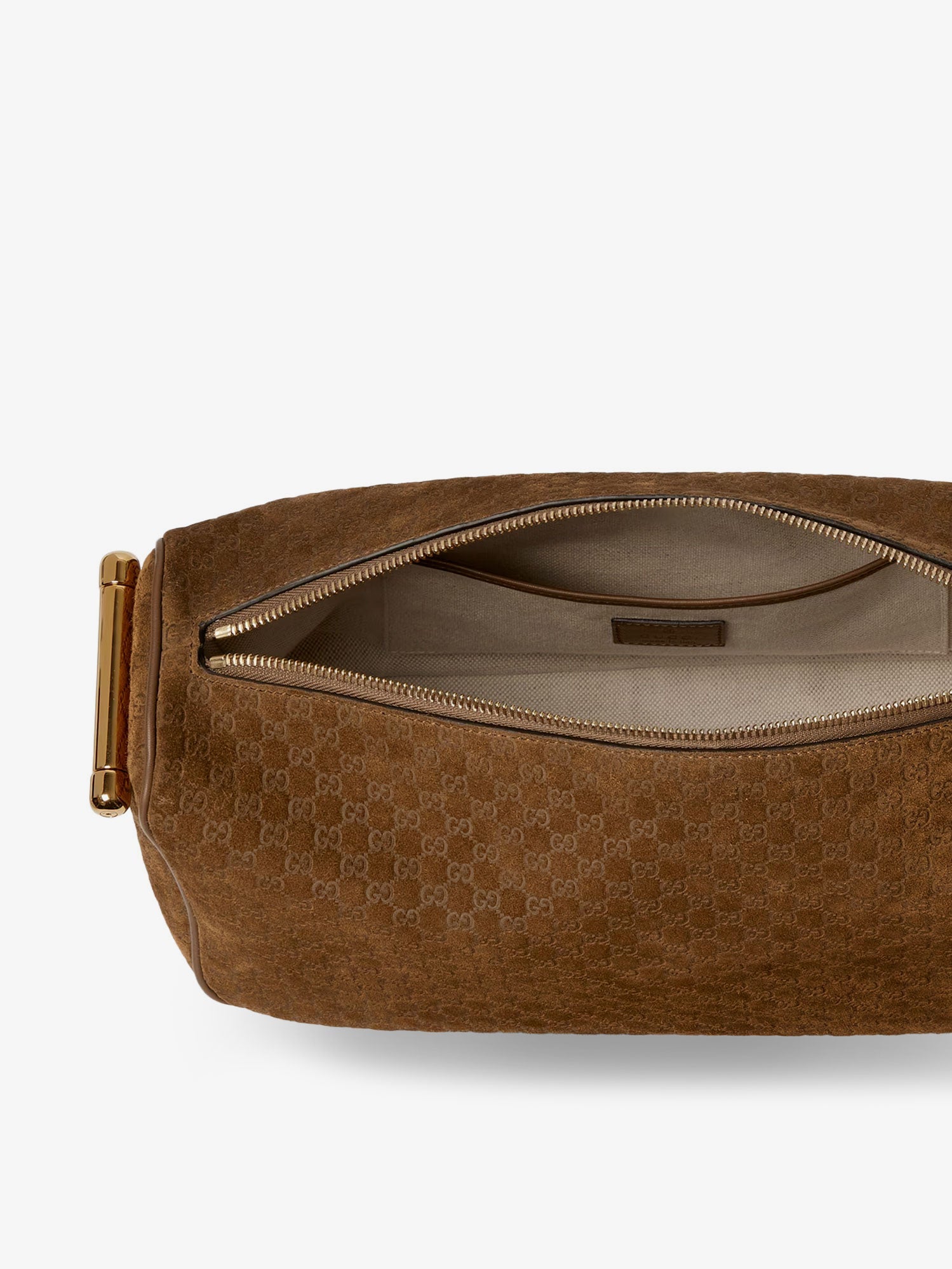 Gucci Gucci Half Horsebit Suede Shoulder Bag