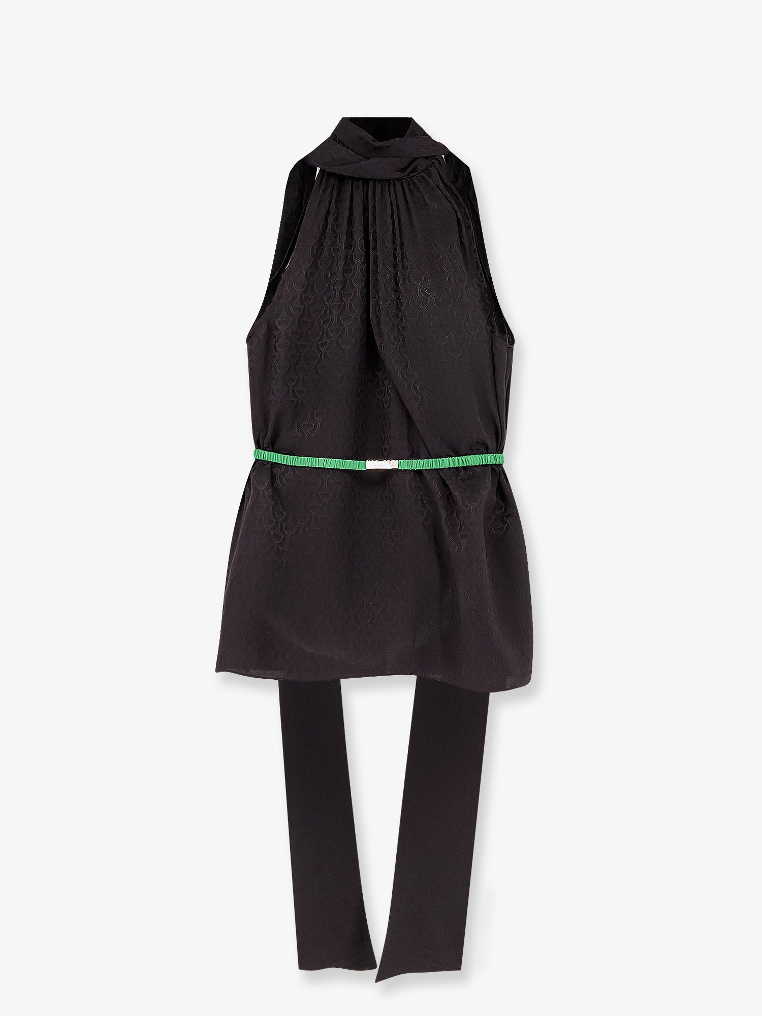 Gucci Horsebit Jacquard Silk Sleeveless Shirt