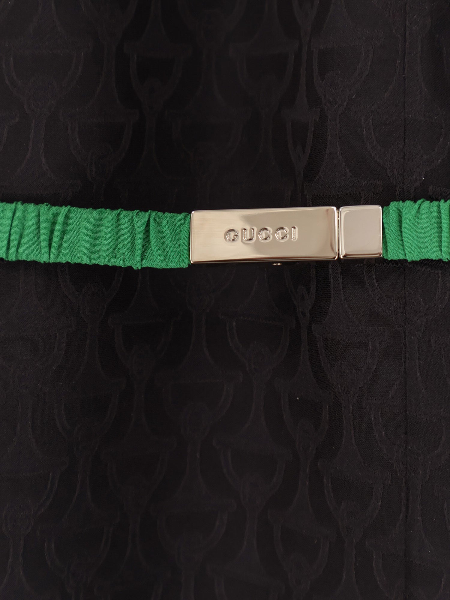 Gucci Horsebit Jacquard Silk Sleeveless Shirt