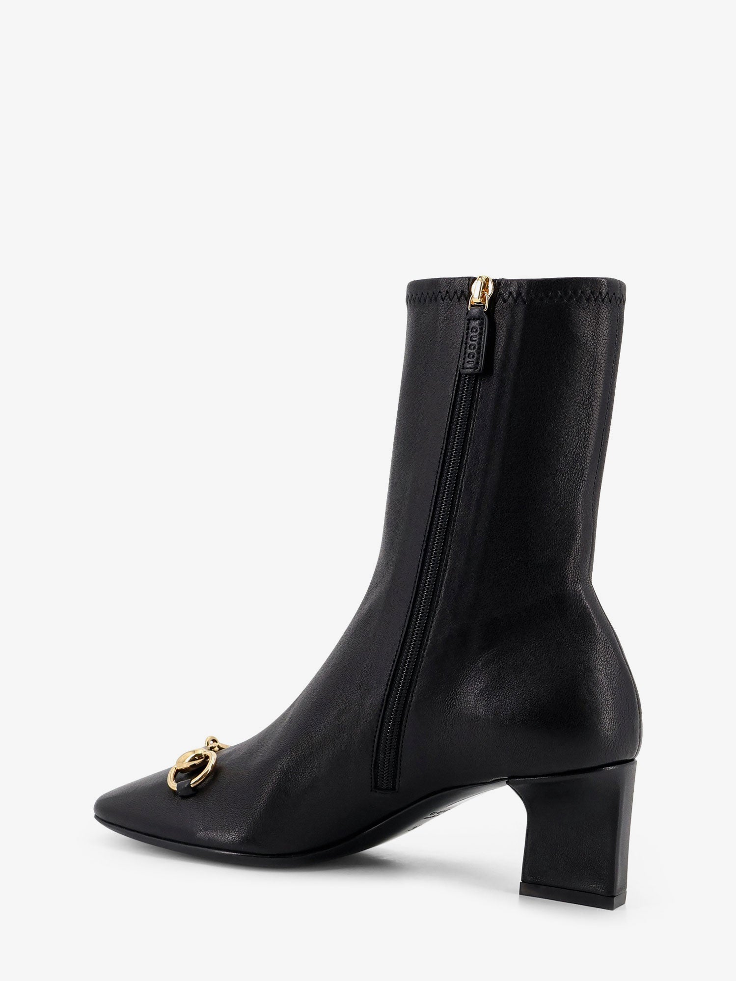 Gucci Women's Signora Leather Boots With Horsebit On The Front