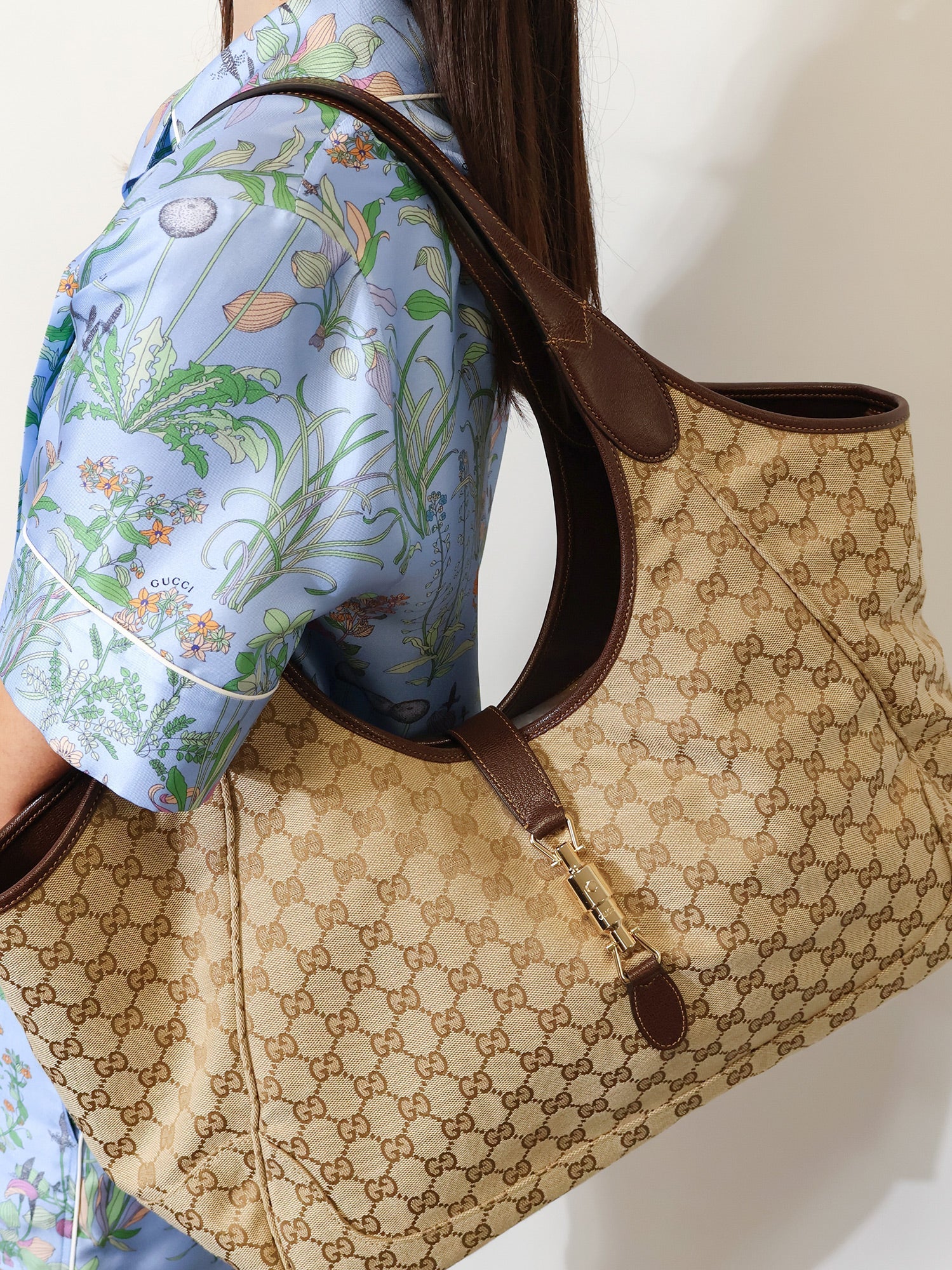 Gucci Mercato Gg Fabric Shopping Bag