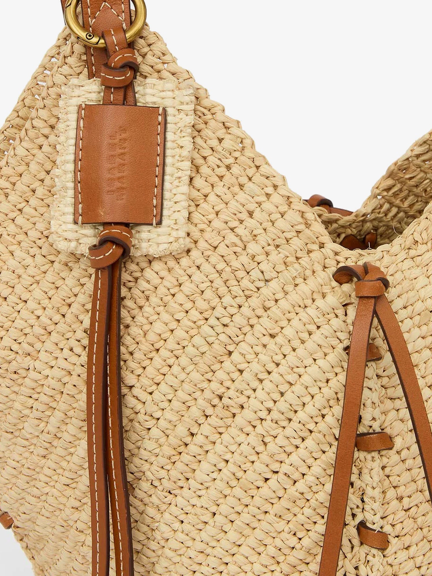 Isabel Marant Losange Raffia Shoulder Bag