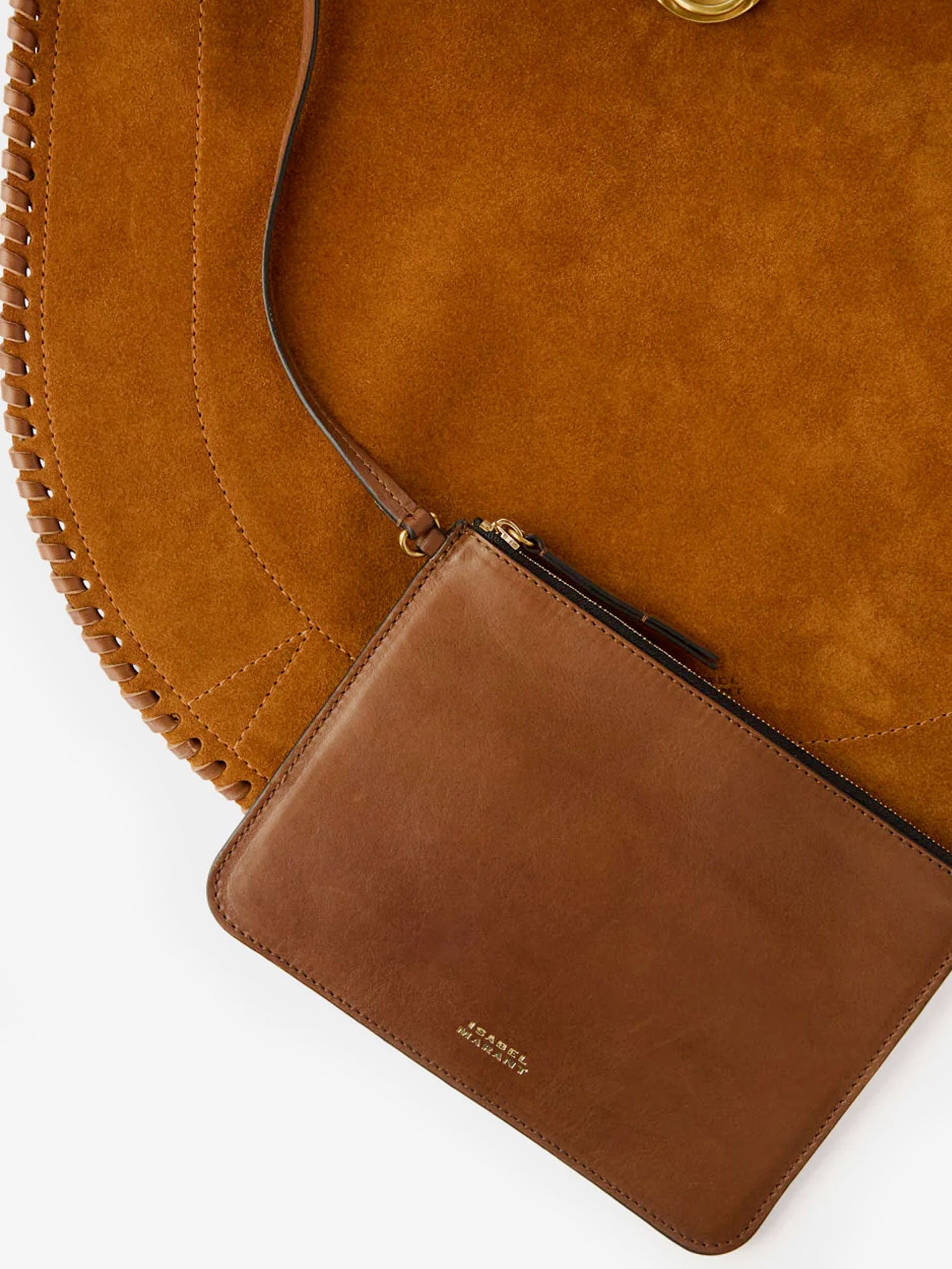 Isabel Marant Oskan Hobo Folk Suede Shoulder Bag