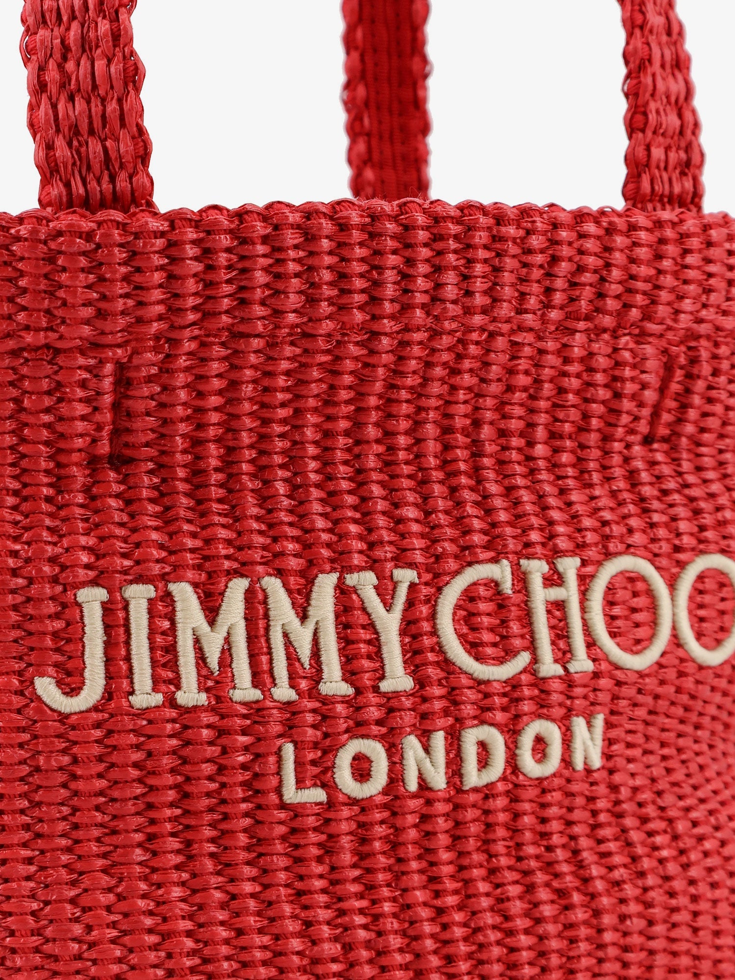 Jimmy Choo Raffia Crossbody Bag With Embroidered Logo On The Front