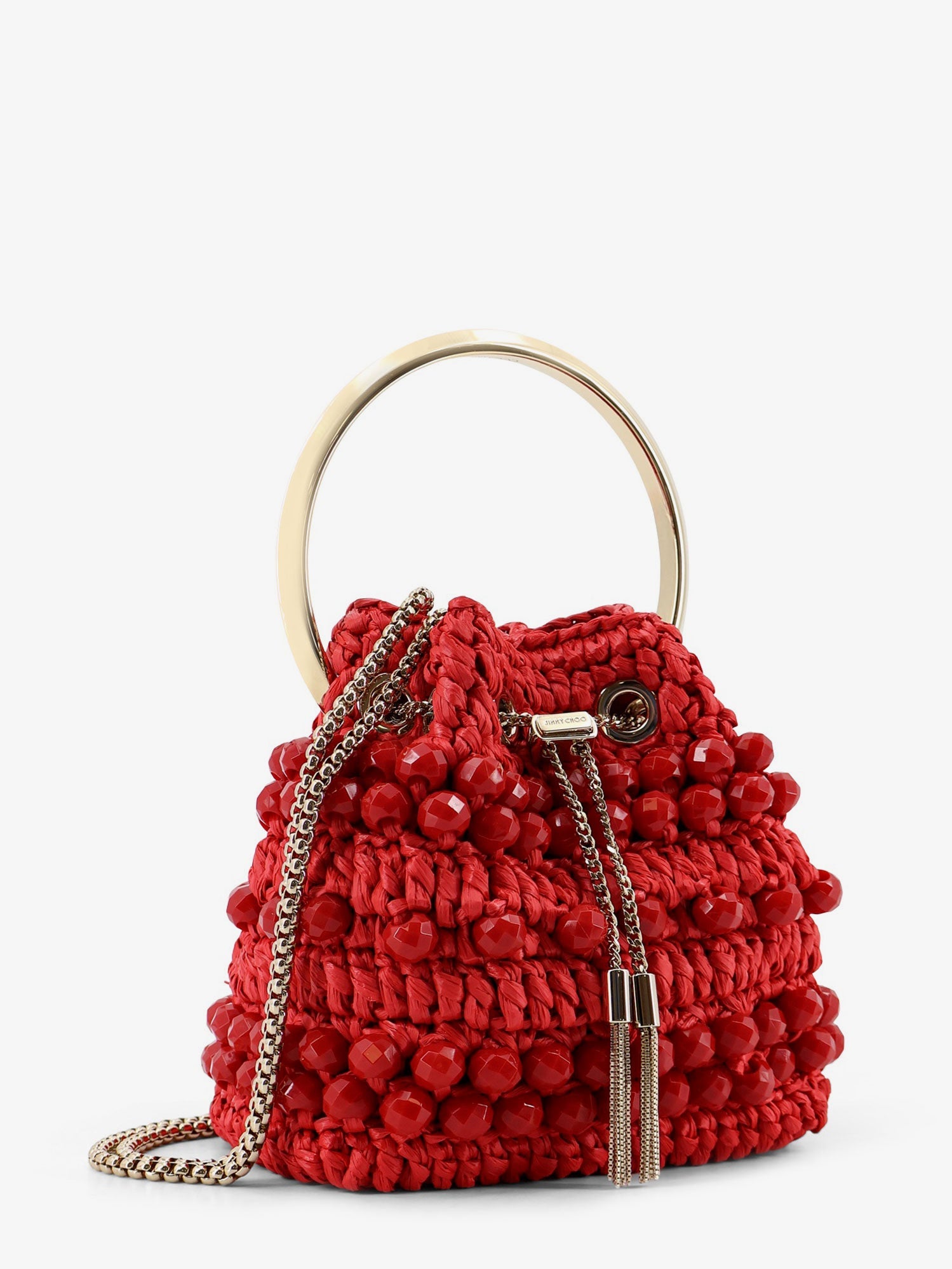 Jimmy Choo Bon Bon Raffia Bucket Bag