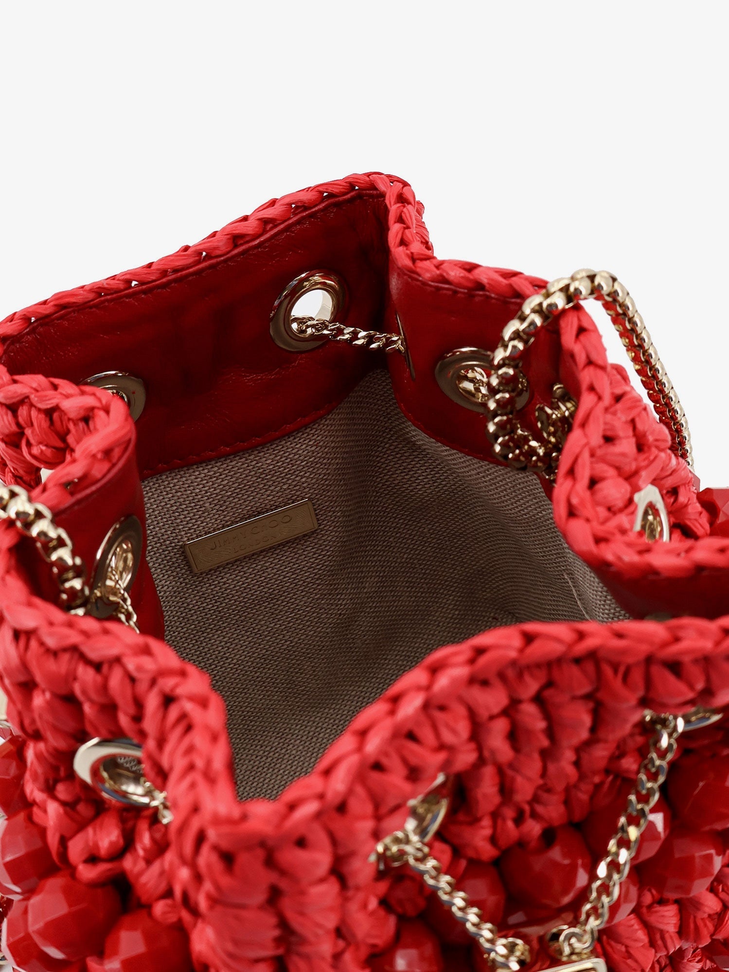Jimmy Choo Bon Bon Raffia Bucket Bag