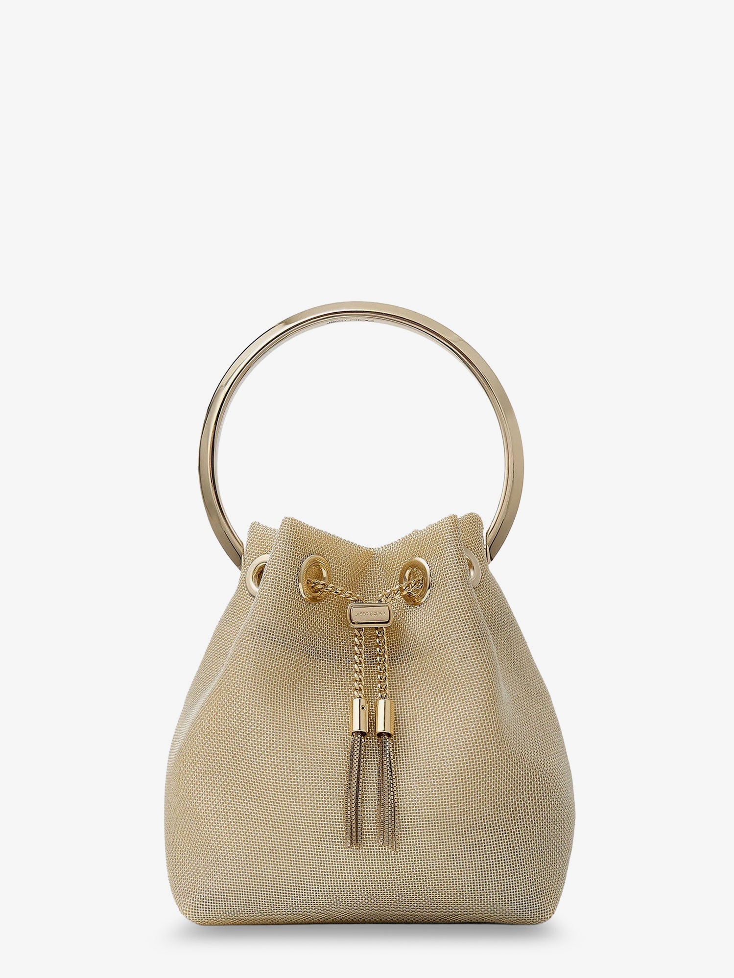 Jimmy Choo Bon Bon Metallic Mesh Bucket Bag