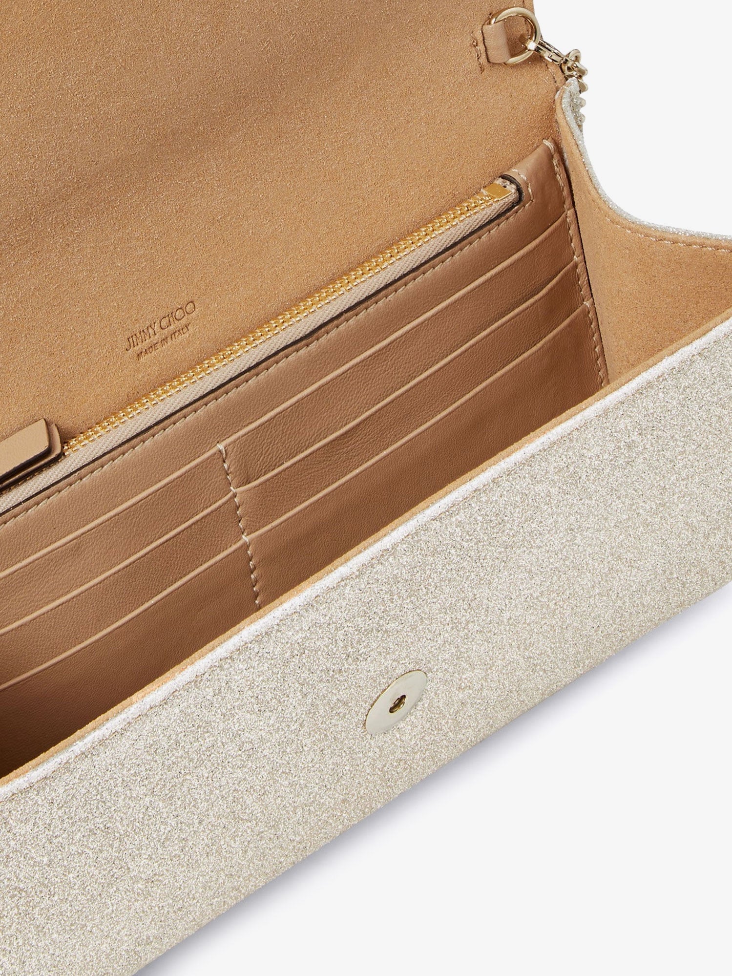 Jimmy Choo Emmie Leather Clutch With All-over Glitter