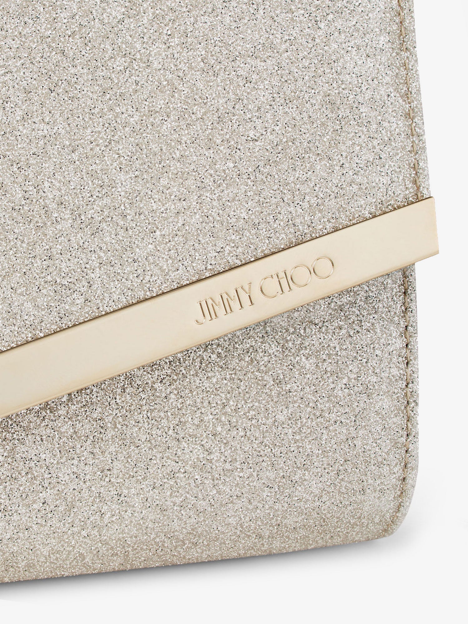 Jimmy Choo Emmie Leather Clutch With All-over Glitter