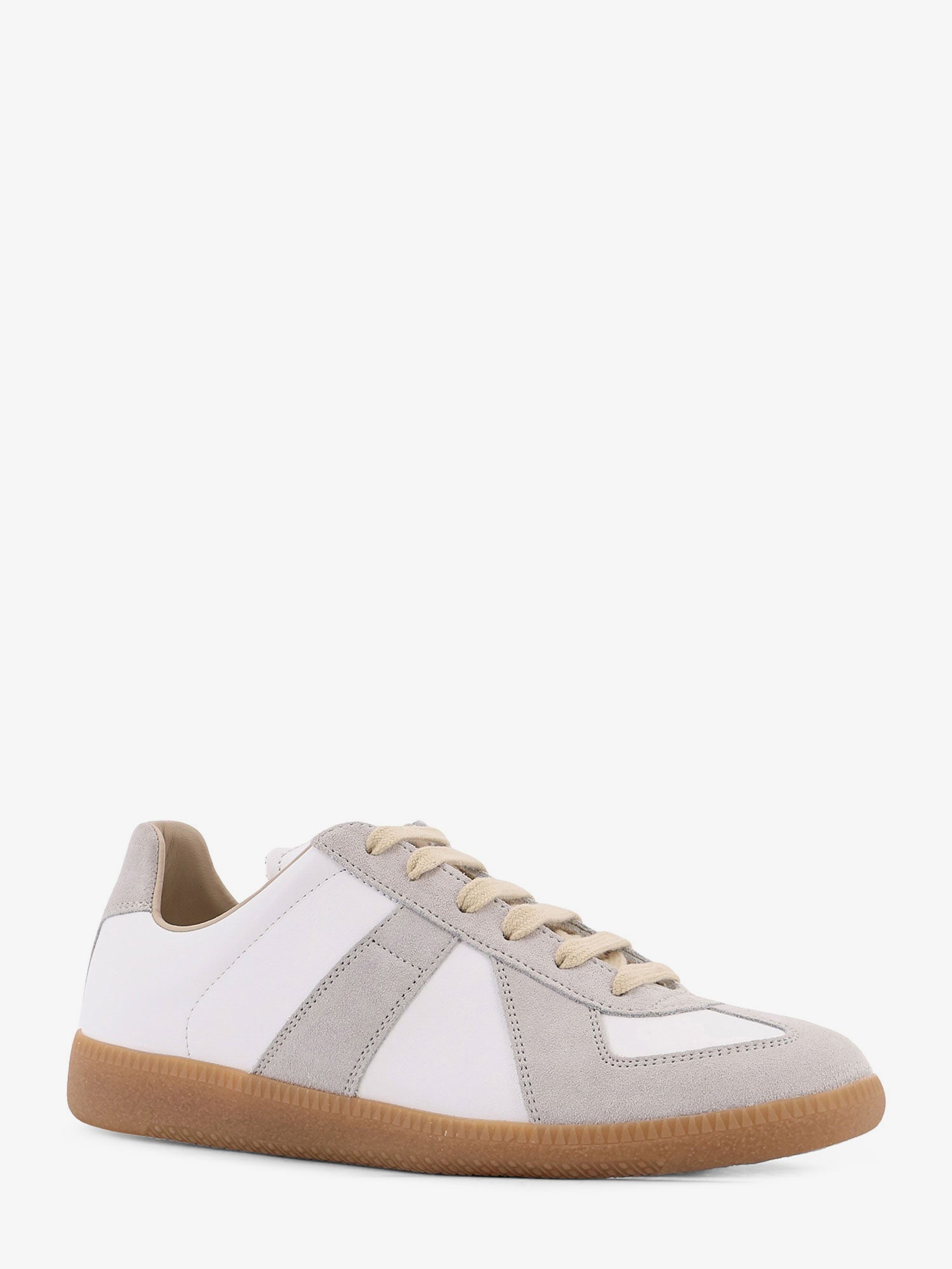 Maison Margiela Replica Low-top Leather Sneakers With Suede Inserts