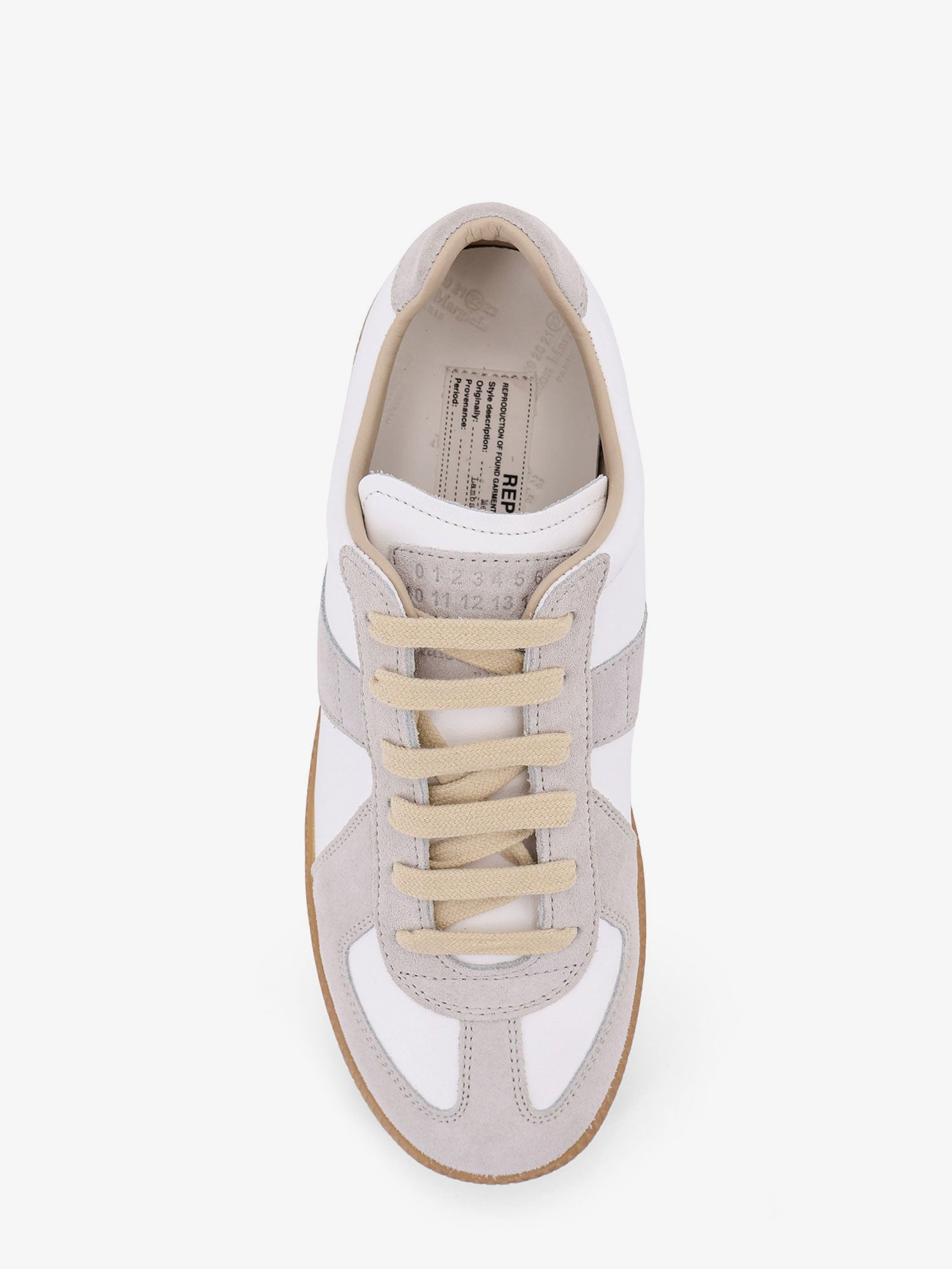 Maison Margiela Replica Low-top Leather Sneakers With Suede Inserts