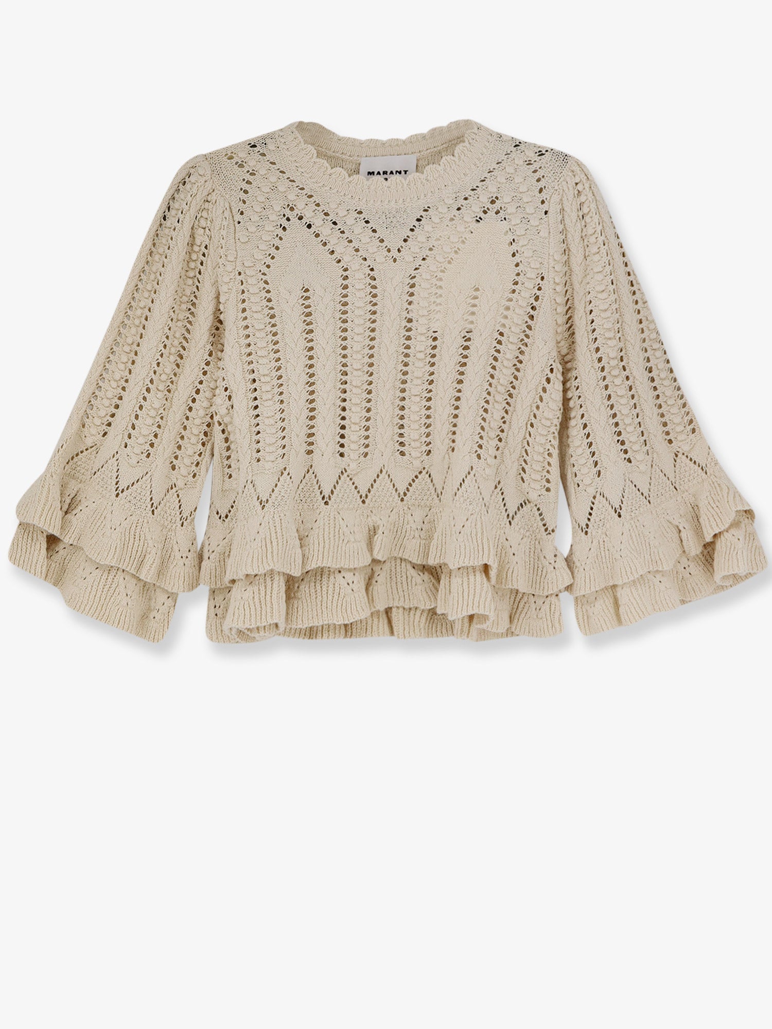 Marant Etoile Frilly Cotton Sweater With Ruffles Detail