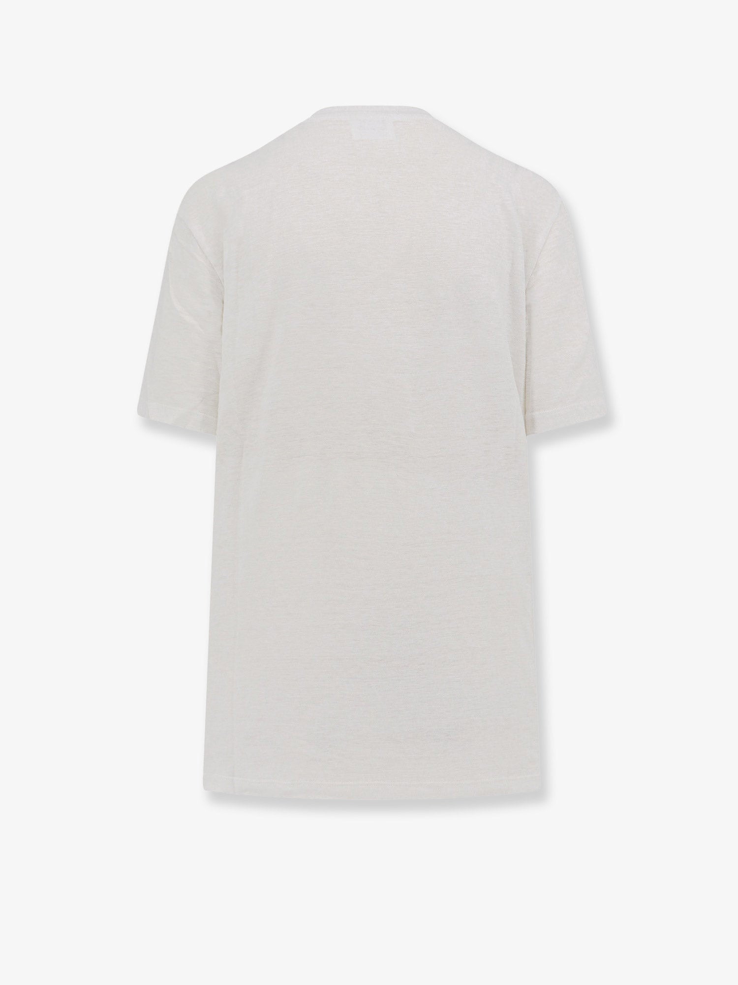 Marant Etoile Linen T-shirt With Laminated Logo On The Front