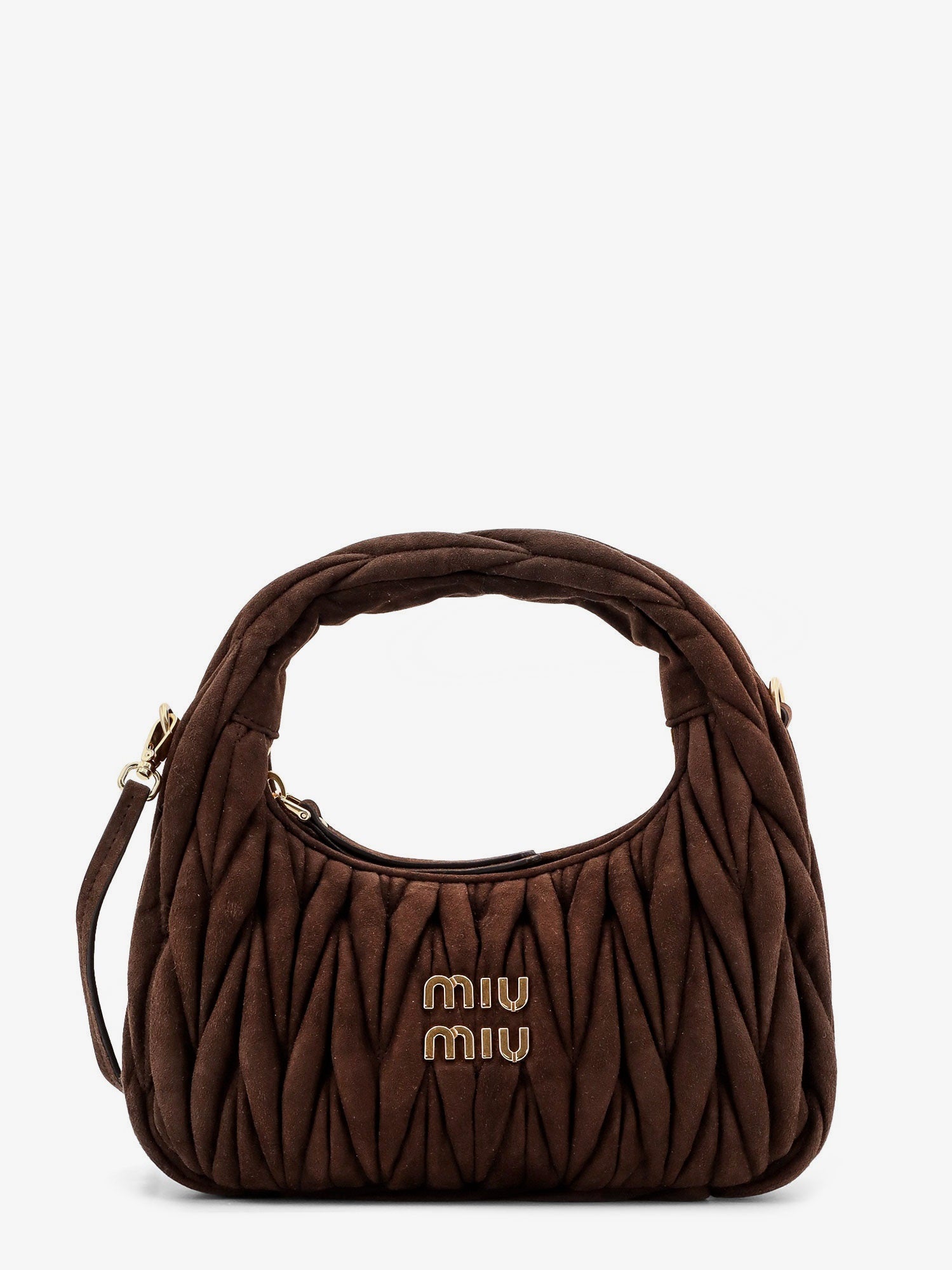 Miu Miu Wander Matelassé Suede Crossbody Bag