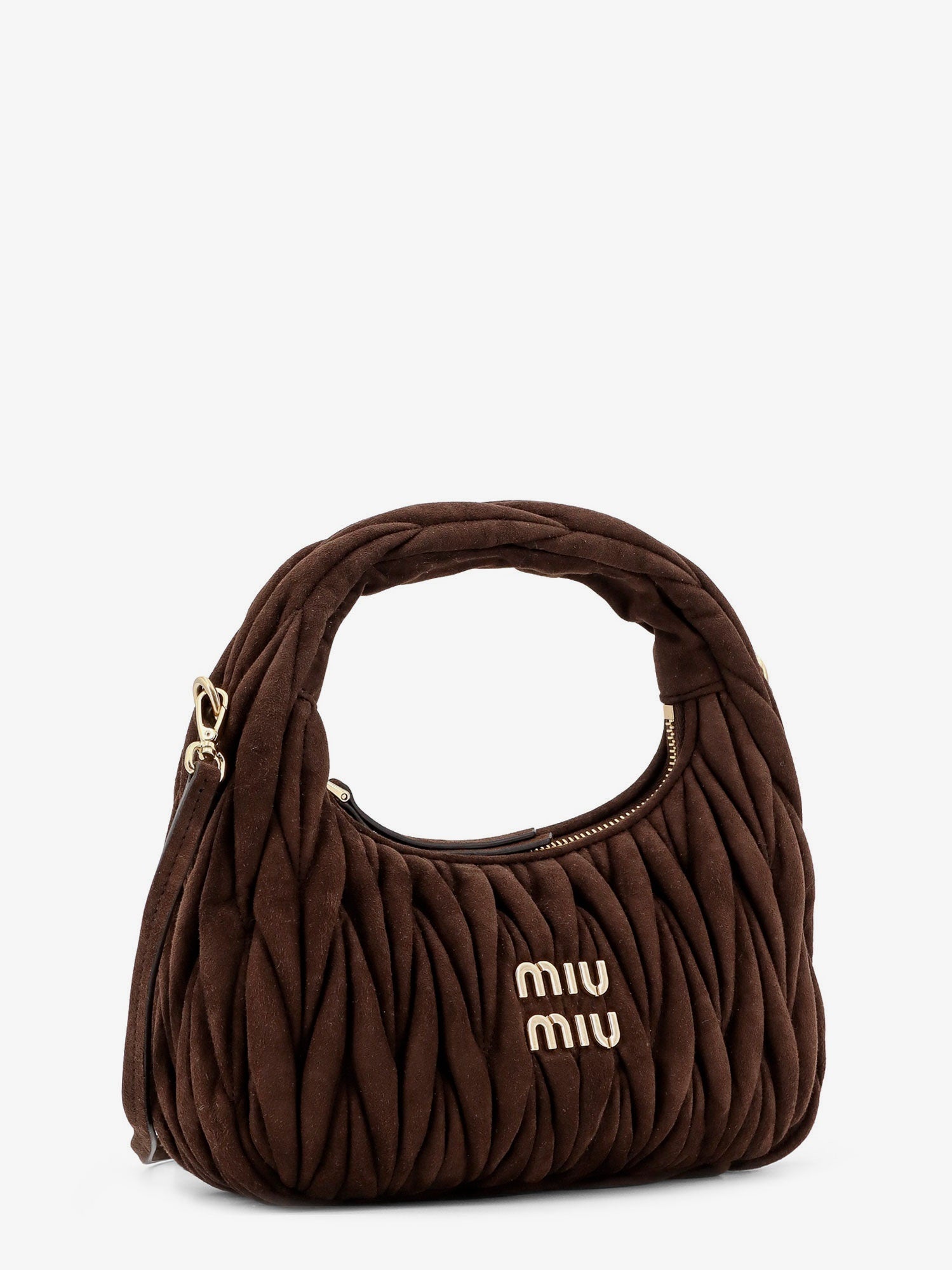 Miu Miu Wander Matelassé Suede Crossbody Bag