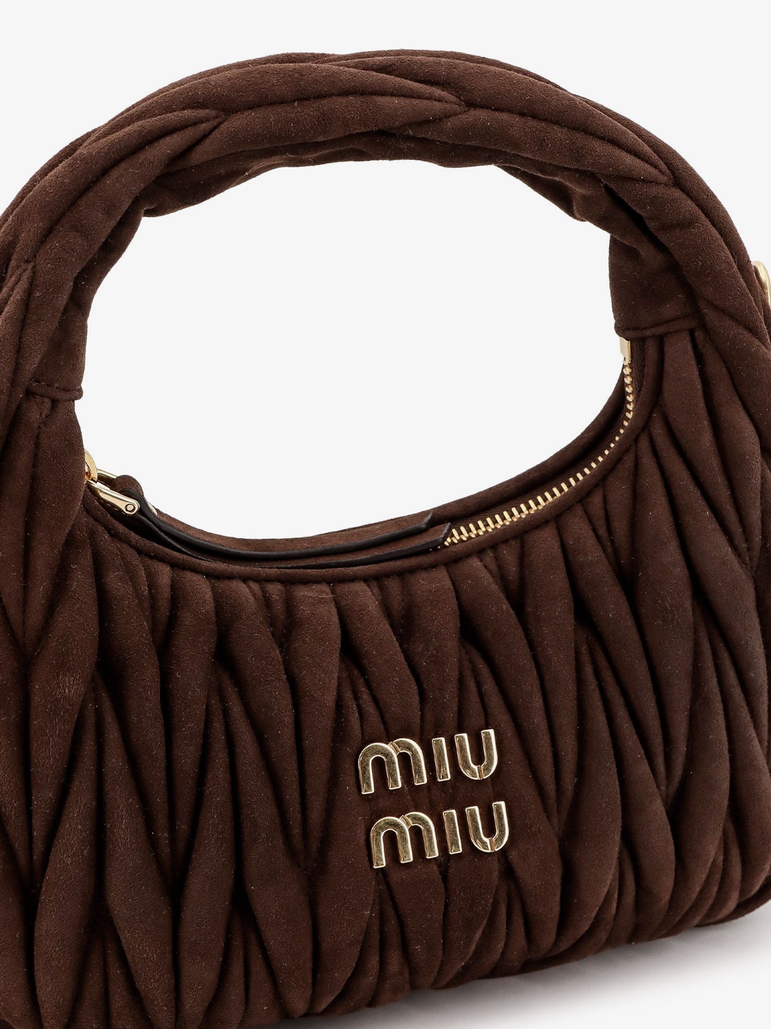 Miu Miu Wander Matelassé Suede Crossbody Bag