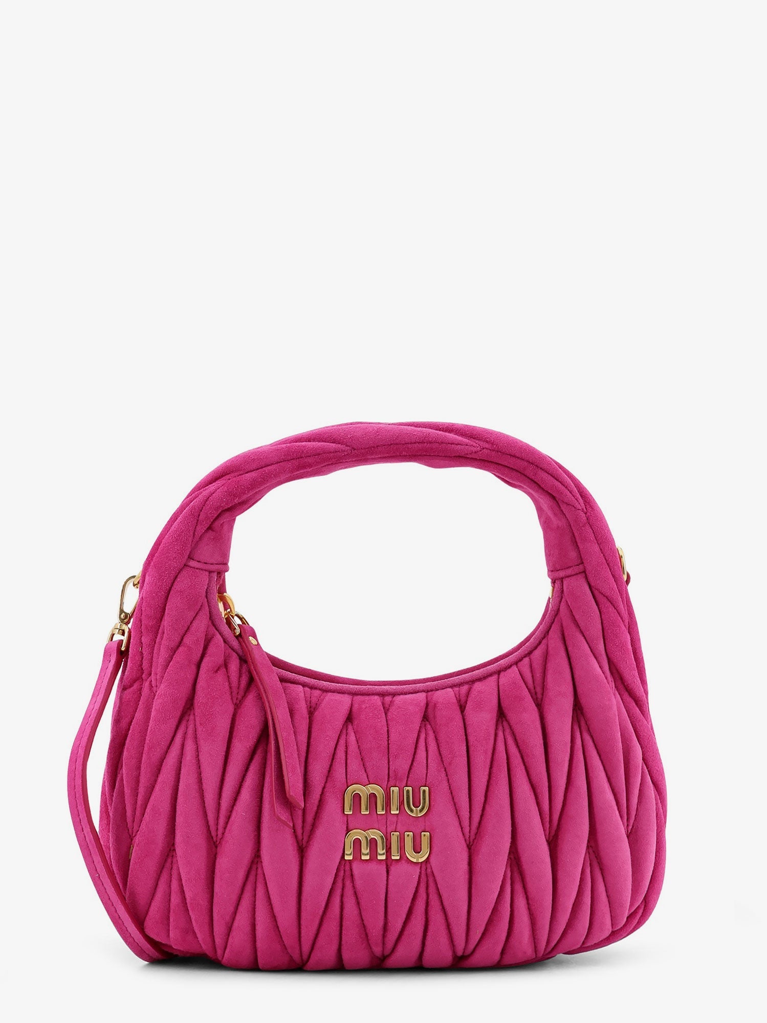Miu Miu Wander Matelassé Suede Shoulder Bag