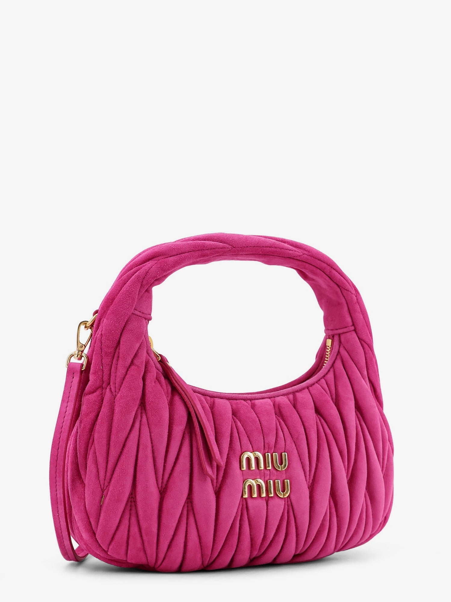 Miu Miu Wander Matelassé Suede Shoulder Bag