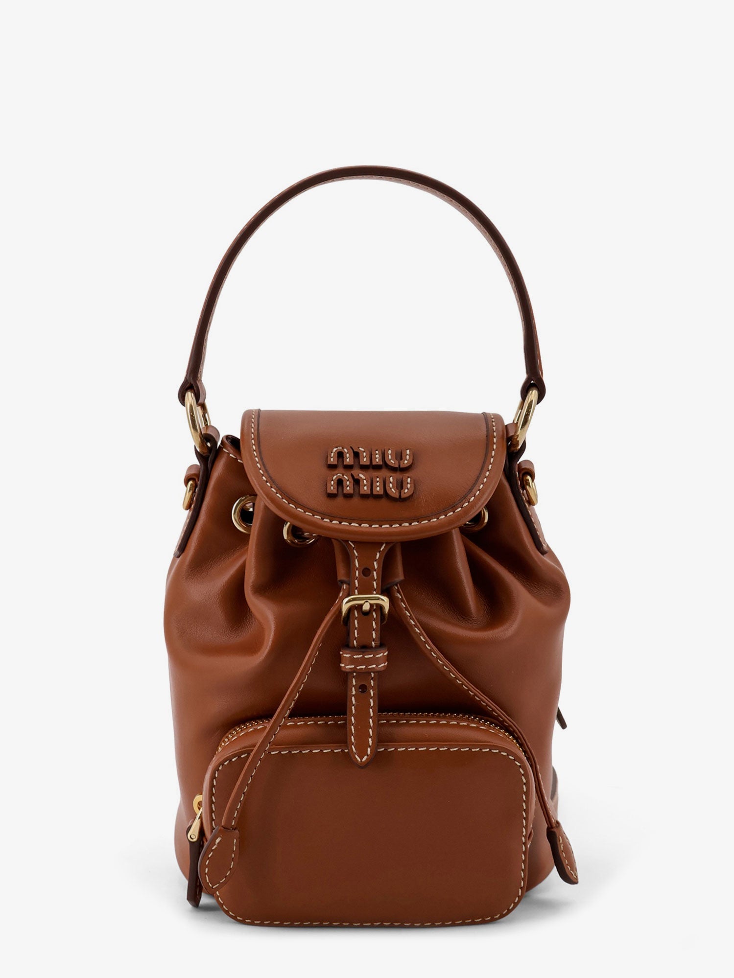 Miu Miu Leather With Front Lettering Logo Crossbody Bag